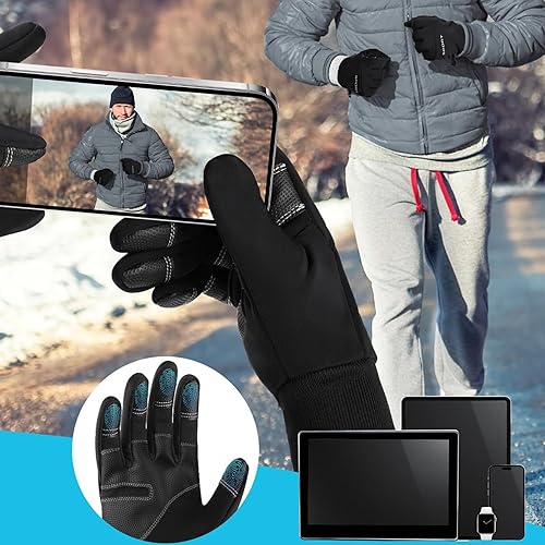 Miniatura 2 de Guantes de ciclismo para hombre, para clima frío, resistentes al viento, guantes de invierno para hombres, impermeables, para pantalla táctil,
