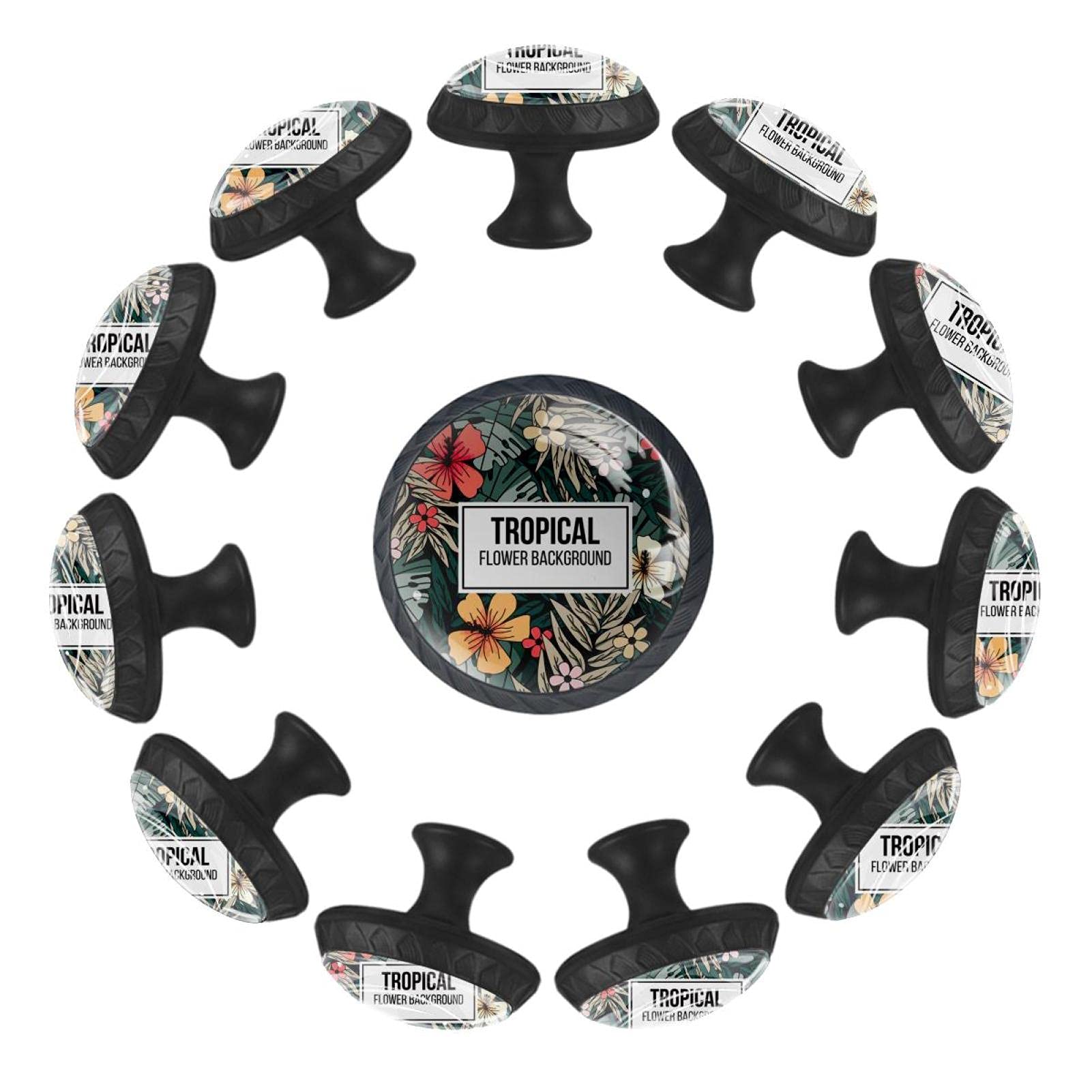 Boutons de tiroir fleurs tropicales 35 mm pour relooker facilement une commode fade