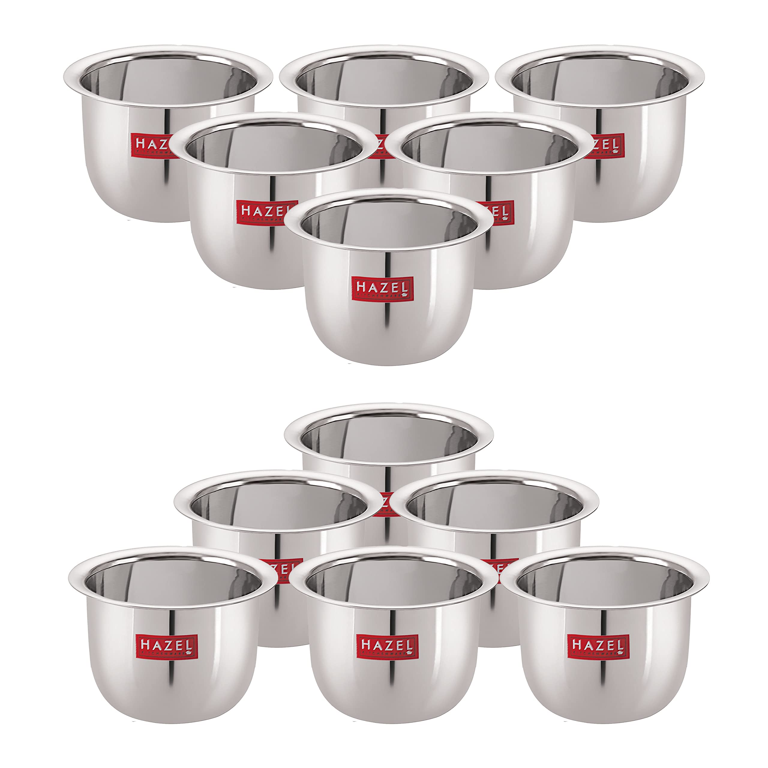 HAZEL Stainless Steel Tea Glasses - Set of 6 -9 HAZEL Stainless Steel Tea Glasses - Set of 6 -9