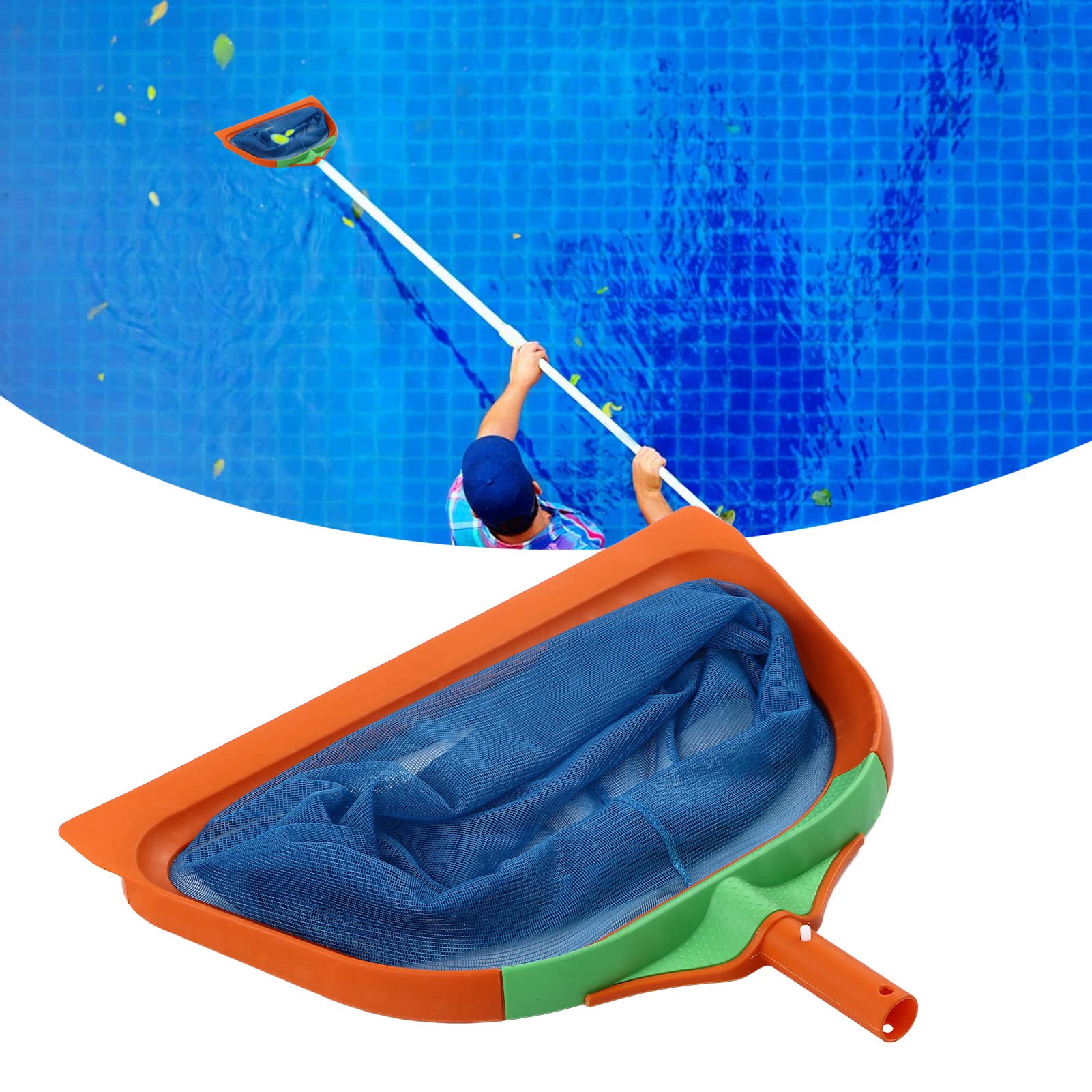 Skimmer de hojas de piscina – Red de nailon con plástico e 49 x 42,4 cm – Limpieza rápida, fácil instalación para piscinas, spas y fuentes