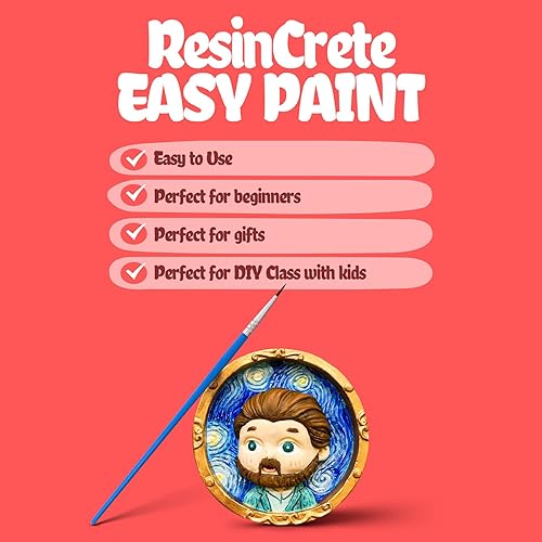 Miniatura 3 de JDiction ResinCrete - Kit de pinturas famosas para decoración de refrigerador, kit completo fácil para principiantes, 30 minutos desmoldado, incluye