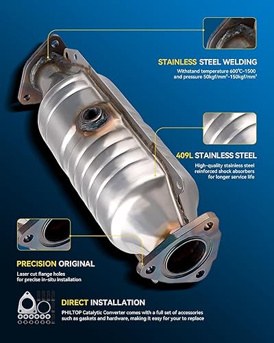 Vista 24 de PHILTOP Convertidor catalítico de alto flujo para Encore 1.4L 2013-2021, Cruze 1.4L 2011-2015, Cruze Limited 1.4L 2016, Sonic 1.4L 2012-2020, Trax