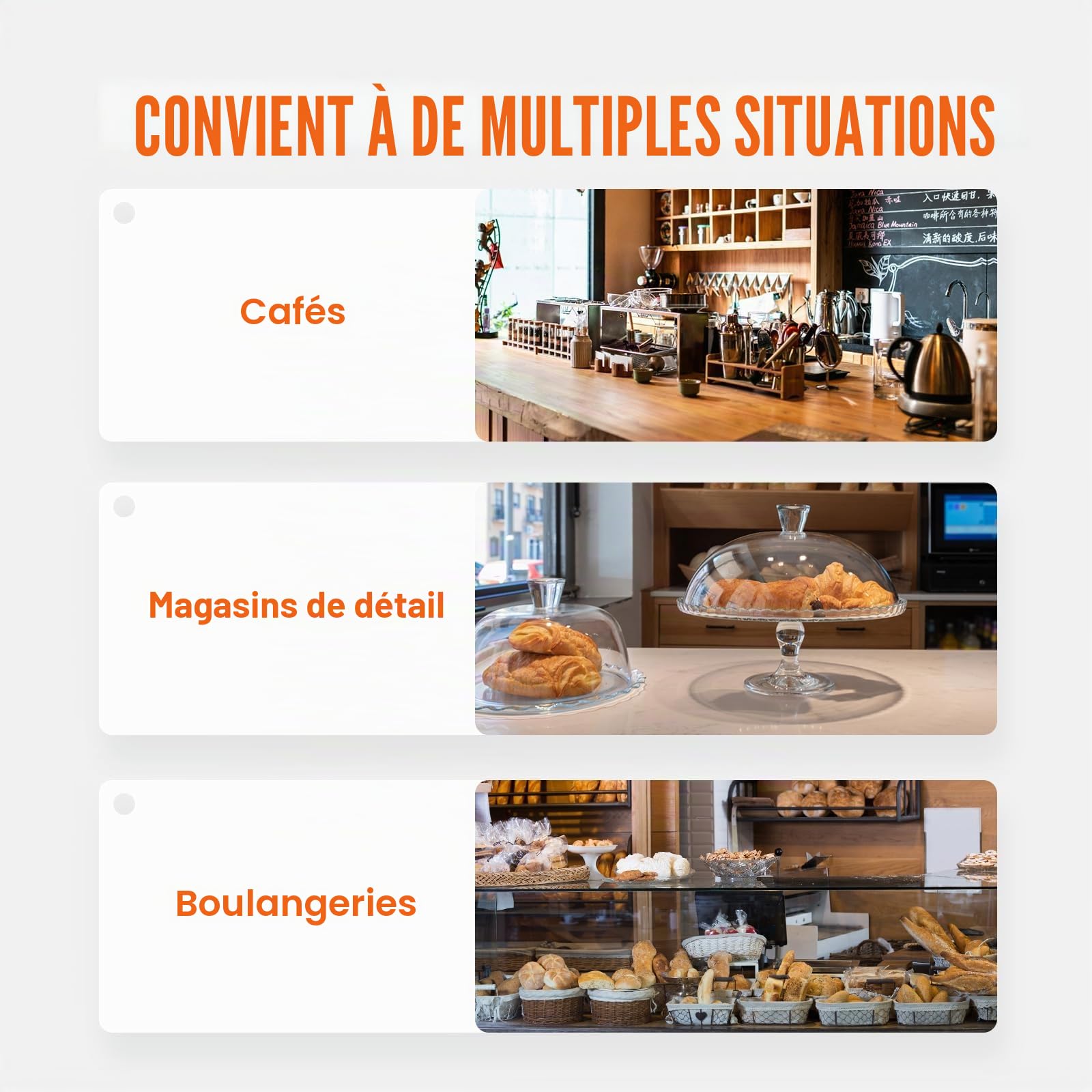 VEVOR Présentoir à Pâtisserie à 3 Niveaux Vitrine de Boulangerie Transparente en Acrylique Étagère Présentation Pâtisserie Amovible pour Pain Viennoiserie Dessert Bonbons Bar Café Magasin Restaurant