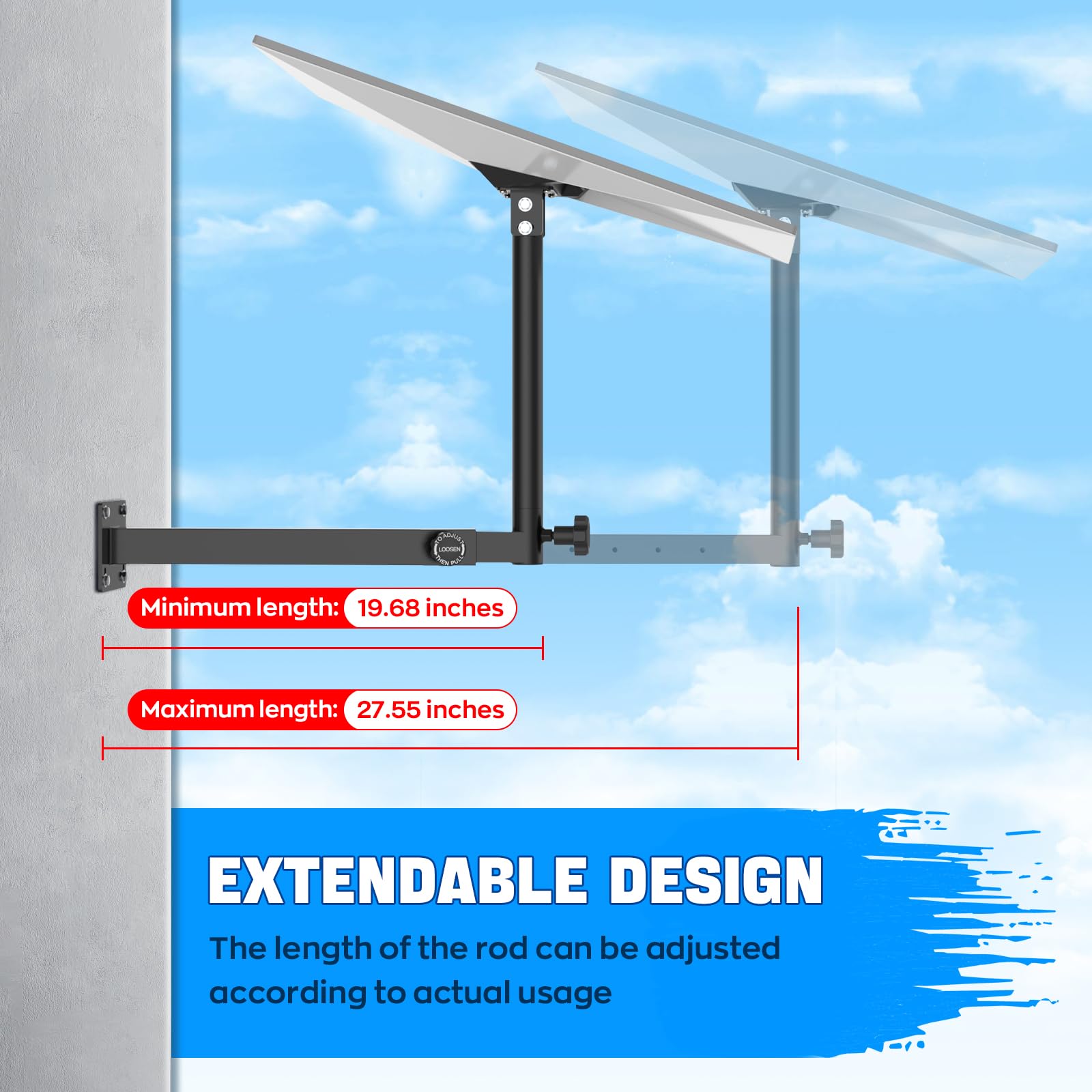 IMAYCC Supporto Starlink Gen 3,Scalabile Kit Di Montaggio Starlink V3 Regolabile 360 °con Adattatore per tubo Starlink Gen 3 Parete/Tetto per Standard Starlink Internet Satellite