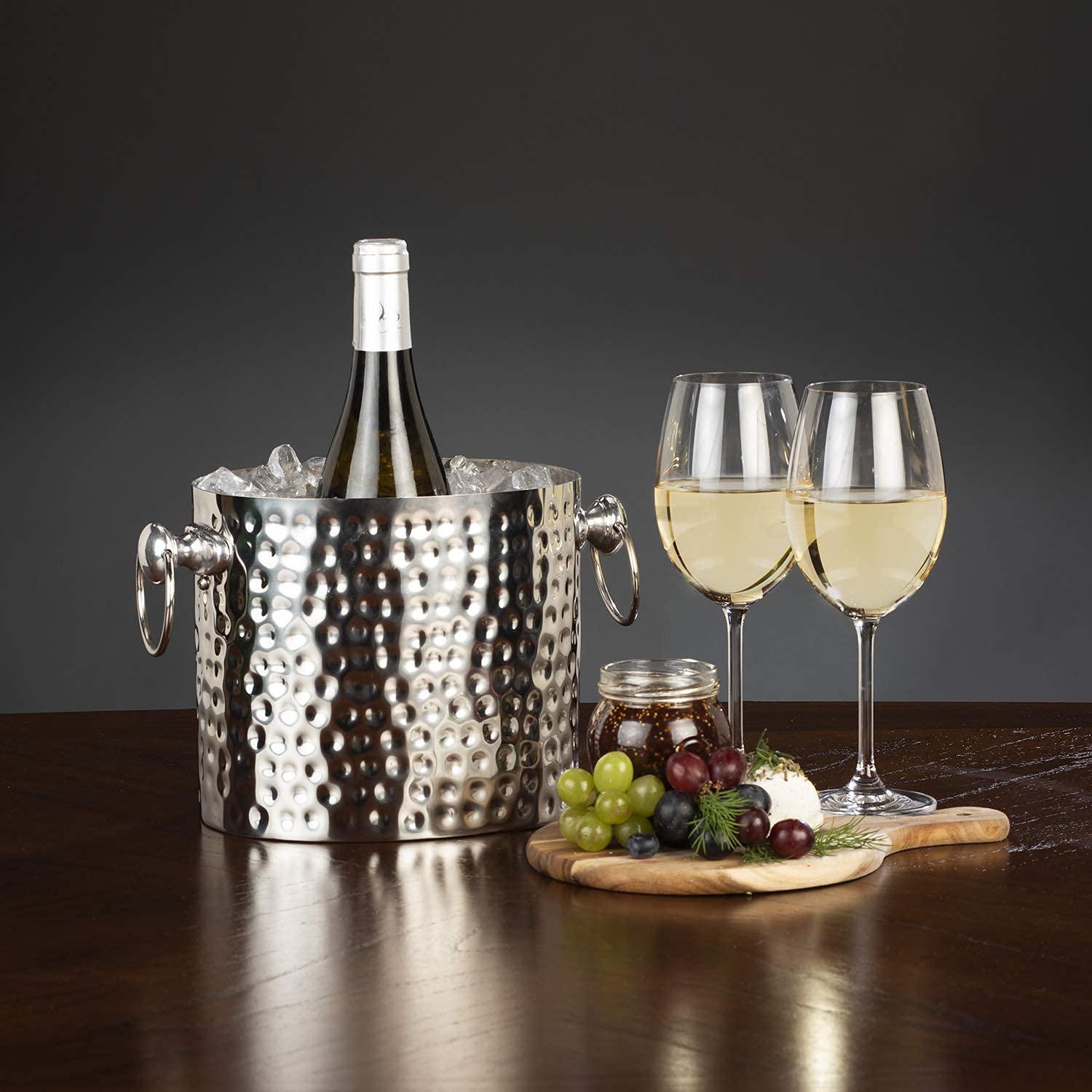 Chic Chill 1-Bottle Wine Chiller Ice Bucket | Keeps Wine & Champagne Bottles Cold Without Touching Ice | Wine Bucket | Handcrafted Artisan Design | Patented Technology | Stainless Steel