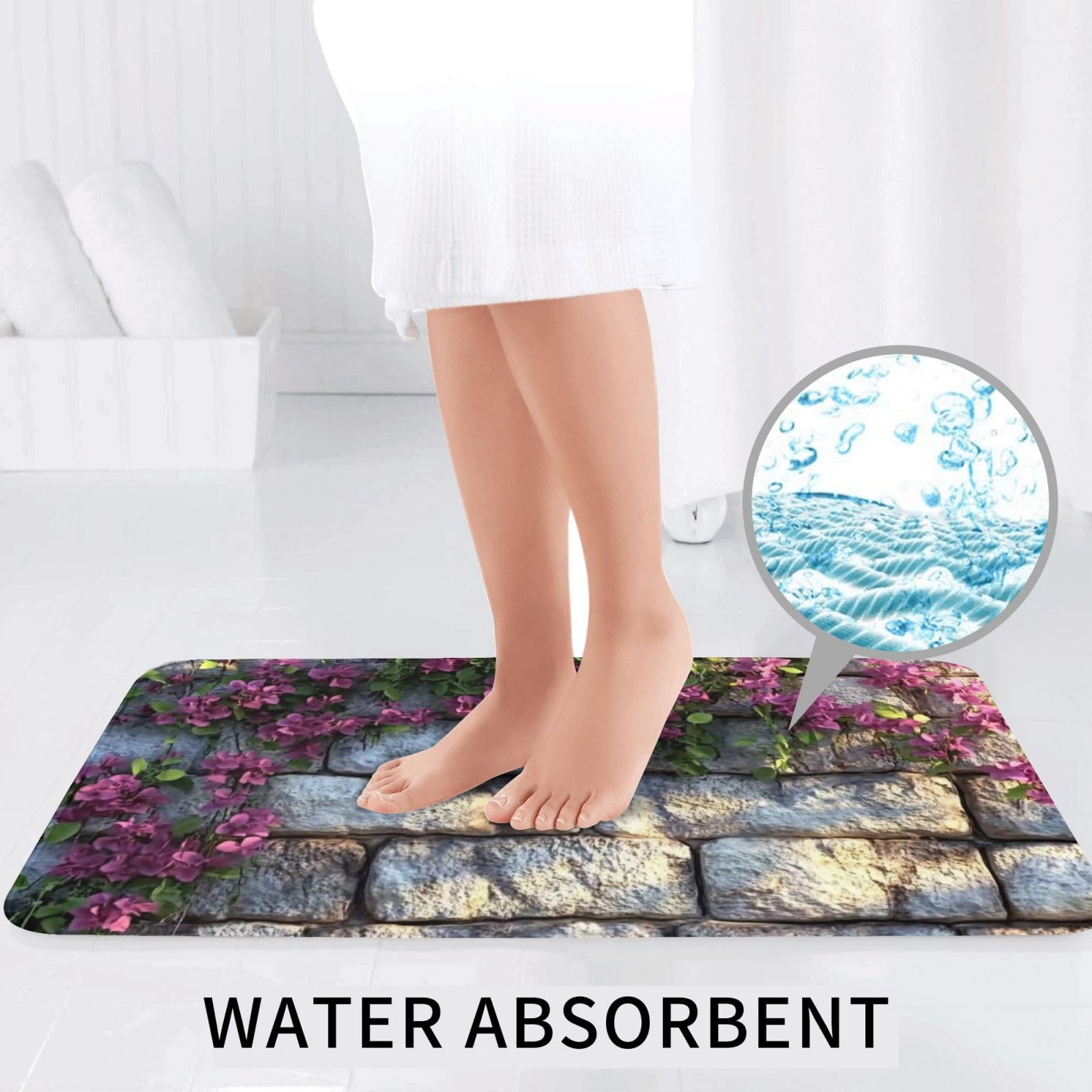 Juego de alfombras de baño de 3 piezas, alfombras de baño de espuma viscoelástica suave y absorbente y alfombra de inodoro en forma de U, decoración del hogar, secado rápido