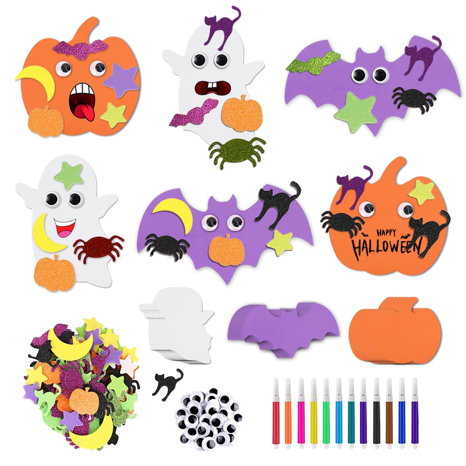 YISKY Herbst Bastelset Für Kinder - 76 Teile DIY Kürbis Basteln Für Halloween & Thanksgiving