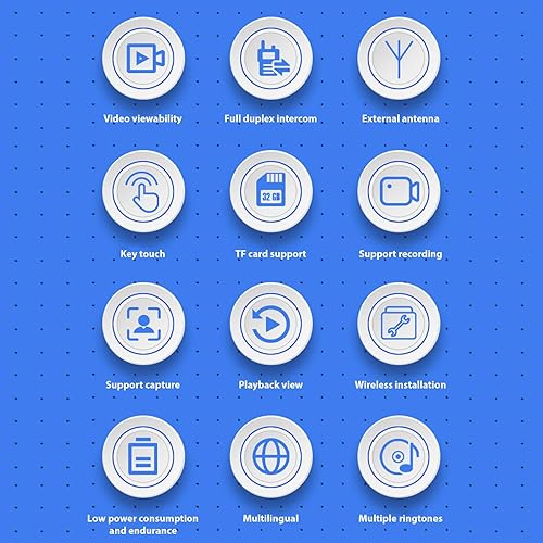 Miniatura 9 de Cámara de timbre de video inalámbrico 2.4G con pantalla de monitor 4.3 Pantalla IPS Videoportero Cámara Kit de cámara de teléfono de 170 grados de