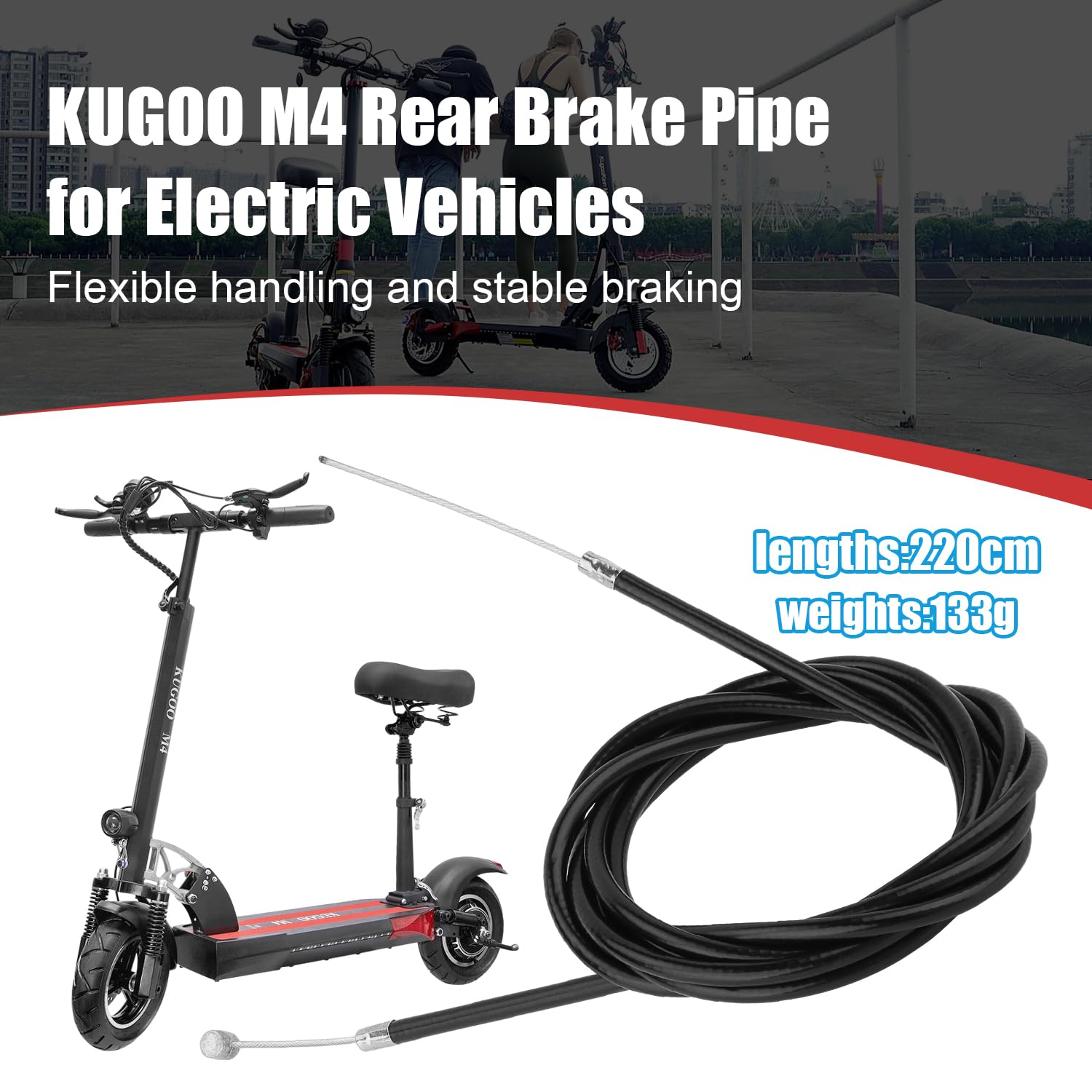 Leve Alluminio Monopattino Yungeln Leve Freno Monopattino Elettrico - Set 2 Pezzi Per Kugoo M4 Pro Leve Freno Kugoo M4 Pro - 2