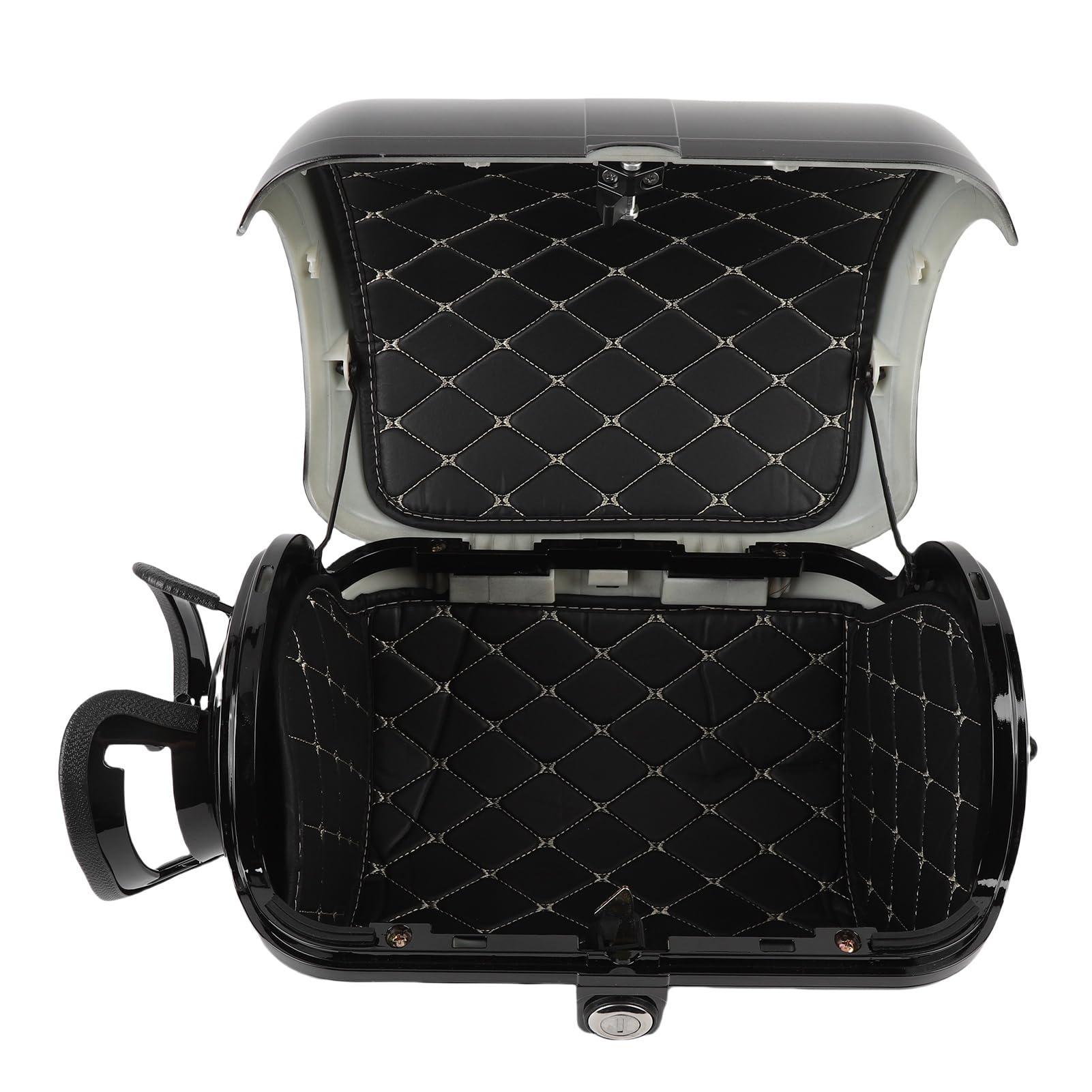 Coffre Moto 28L Top Case, Coffre de Rangement Étanche avec (Black)