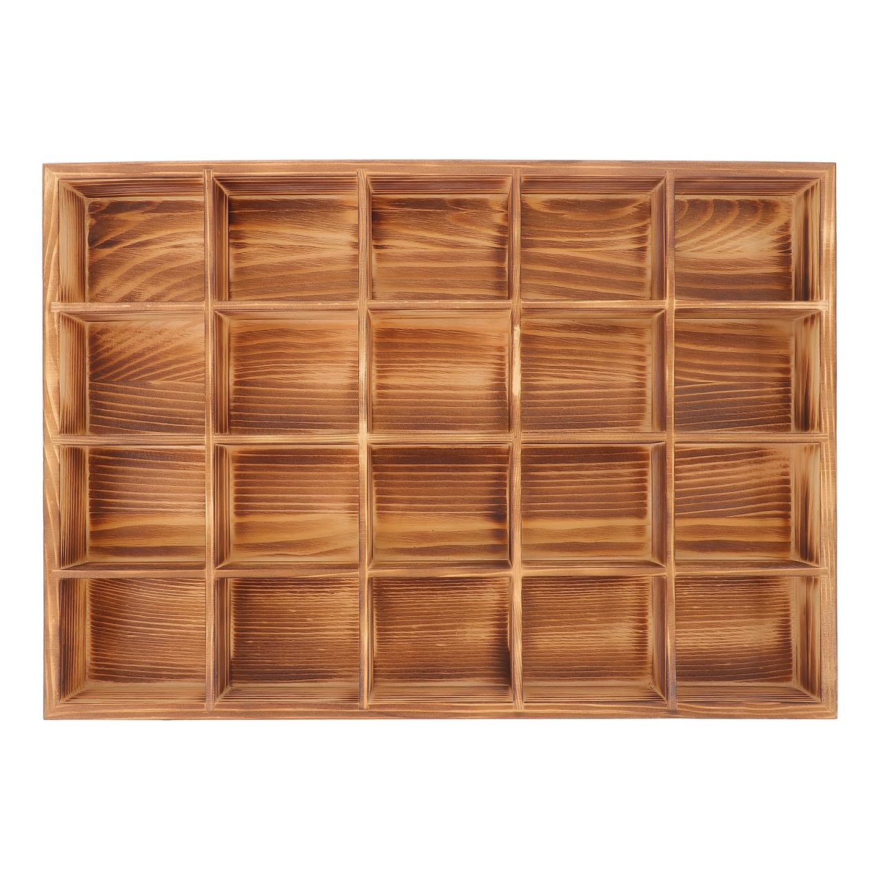 ABOOFAN Scatola Organizer in Legno Con 20 Scomparti Per Calzini E Biancheria Intima Divisorio Per Cassettiera Per Riporre Cravatte Cinture E Accessori 13.11X9.17X1.54In