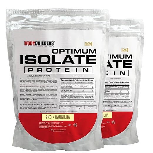 Kit 2x Optimum Isolate Whey Protein Baunilha 2kg - Bodybuilders