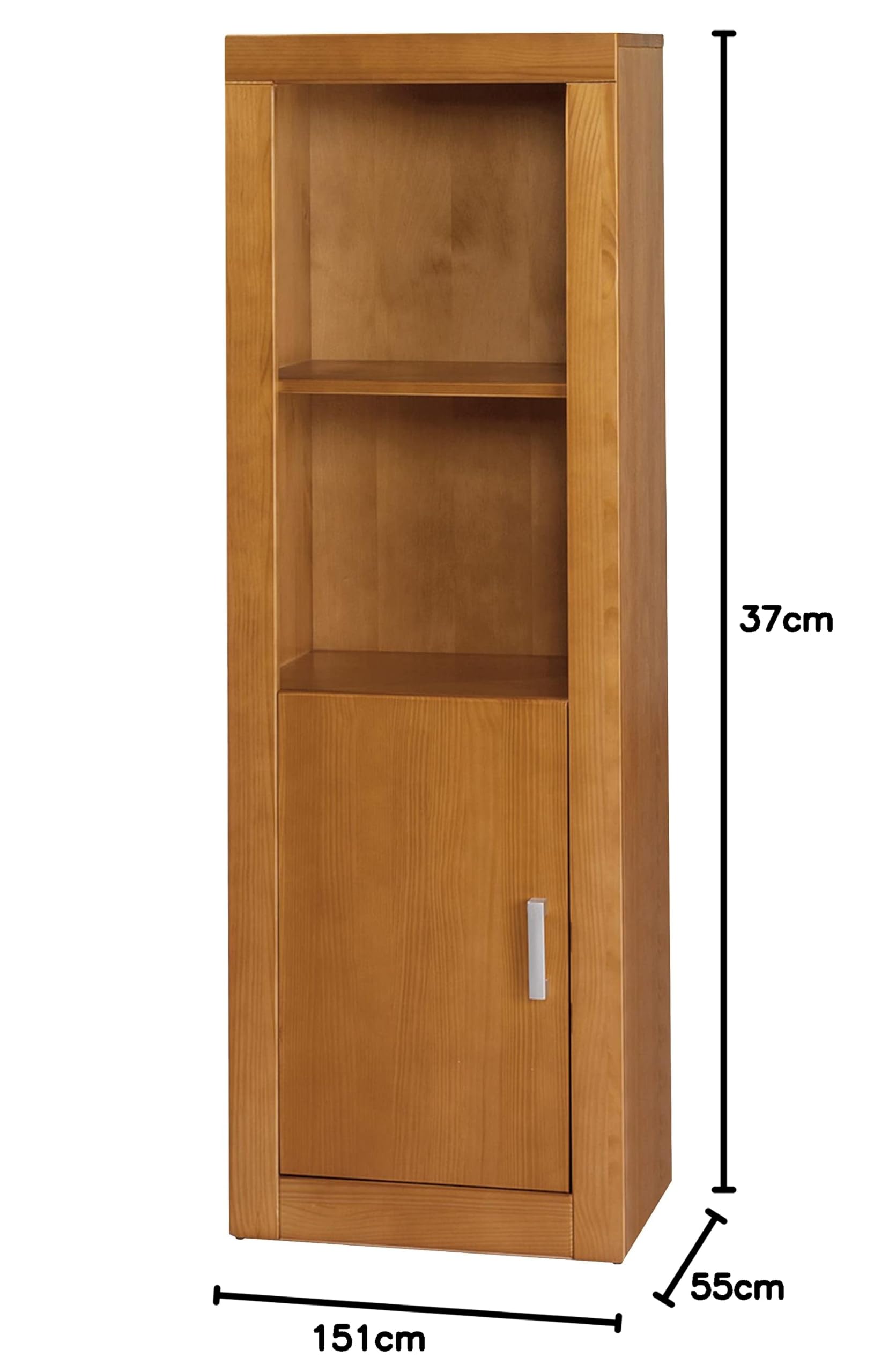 Dogar Kynus Recto, Modulo de 1 Puerta, realizado en Pino Macizo, Color Cerezo, Medidas 151.5 x55x37, Recto, la Puerta se Puede Colocar en la Parte Alta o Baja