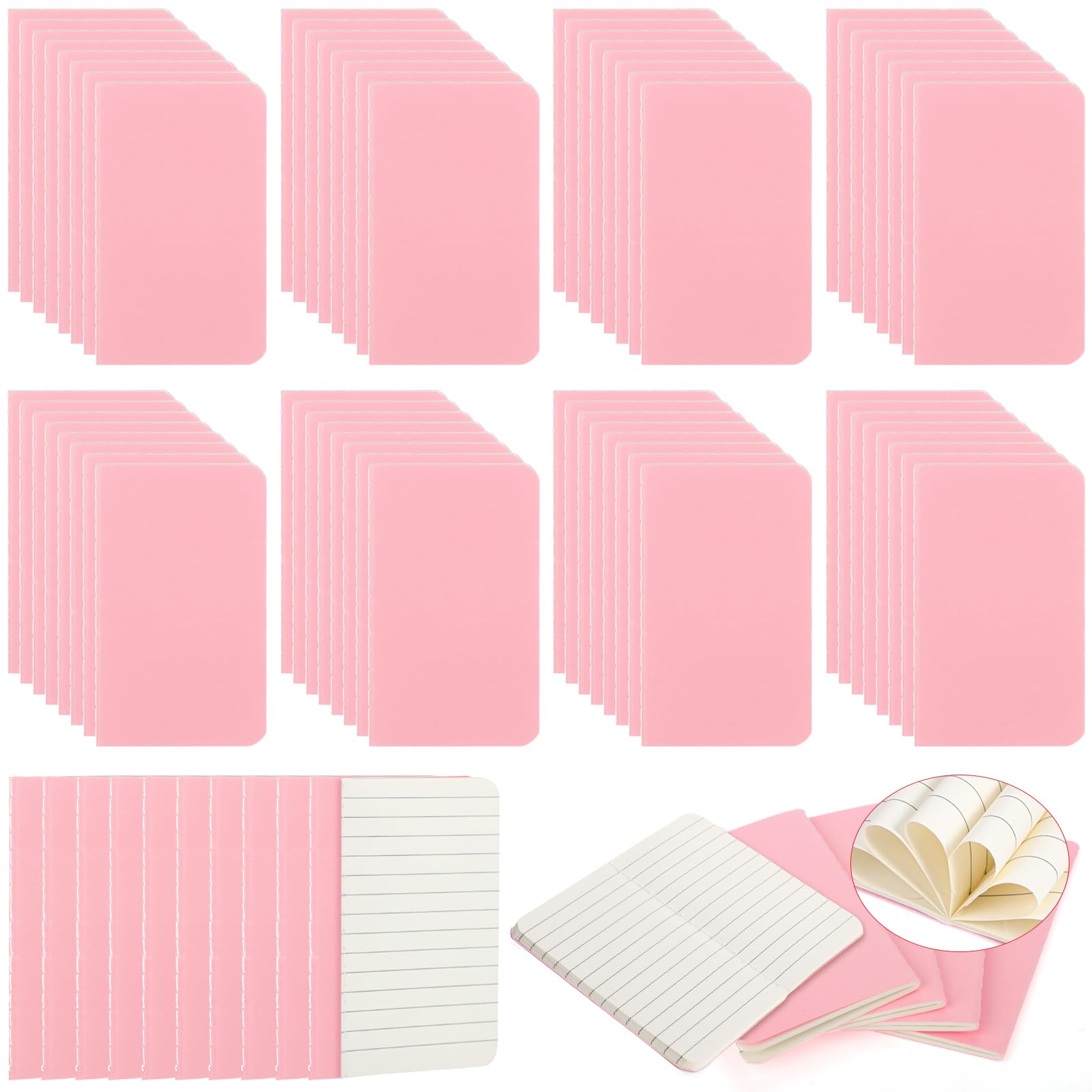 Harloon Confezione da 100 mini taccuini da 10 x 6,3 cm, con tasca piccola, a righe, per appunti, diari, dipendenti, regali di apprezzamento per colleghi, personale, squadra, insegnanti, ufficio