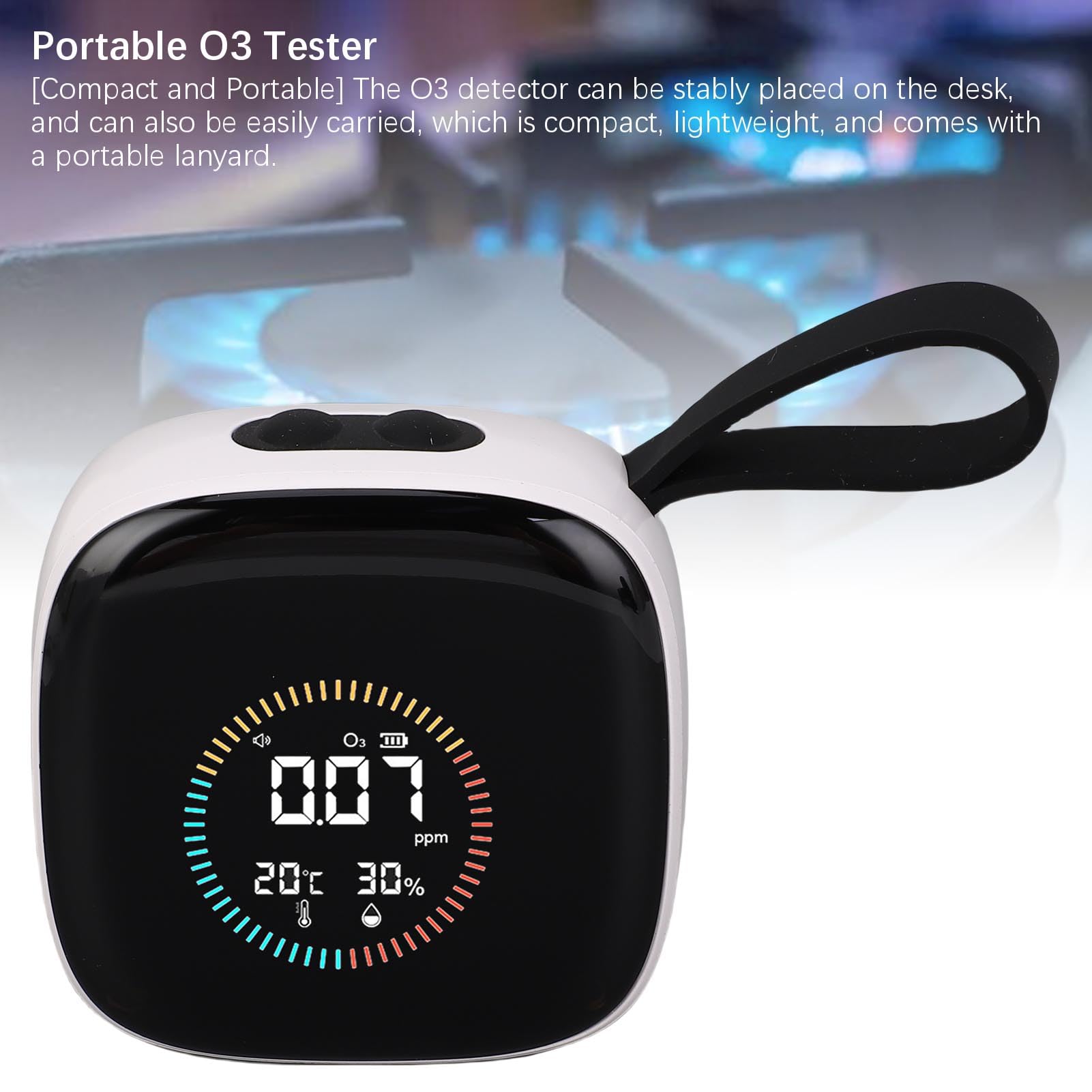 Gedourain Medidor de Humedad y Temperatura O3 Probador Portátil para Viajes en Casa Camping con Pantalla LCD Clara y Batería de Gran Capacidad para Interiores Exteriores, Material ABS
