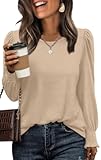 Blouses for Women Dressy Casual Long Sleeve Shirts Fashion Clothing Puff Sleeve Tunic Tops with Smocked Cuffs