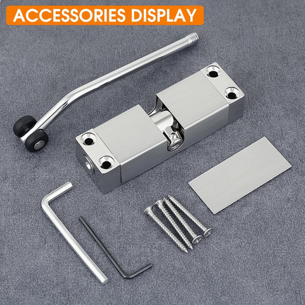 BOSCO Adjustable Automatic Door Closer for Wooden, Metal & Security Doors | Zinc Alloy Spring Hinge Closer with Silent Operation | Supports Up to 30 Kg | Stainless Steel Finish — Amazon image 4