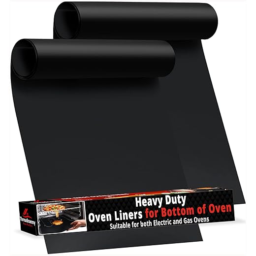 2 Pack Large Thick Heavy Duty Non Stick Teflon Oven Liners Mat, 17"x 25" BPA and PFOA Free, for Bottom of Electric Oven Gas Stove and Microwave Charcoal or Gas Grills