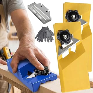 Hand Plane Gypsum Board Cutting Tool - Professional Drywall Edge Chamfer Tool with 10 SK5 Blades | Precise 45°/90° Plasterboard Fast Cutter & Planer, Clog-Free Manual Trimmer (2Set Yellow)