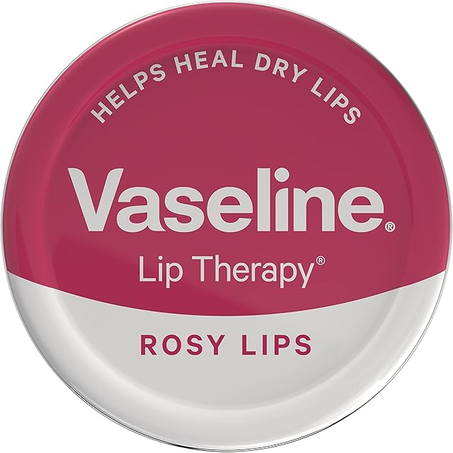 Vaseline Lip Therapy Rosy Lips made with 3x purified petroleum jelly Lip Balm Tin for dry lips 20 g