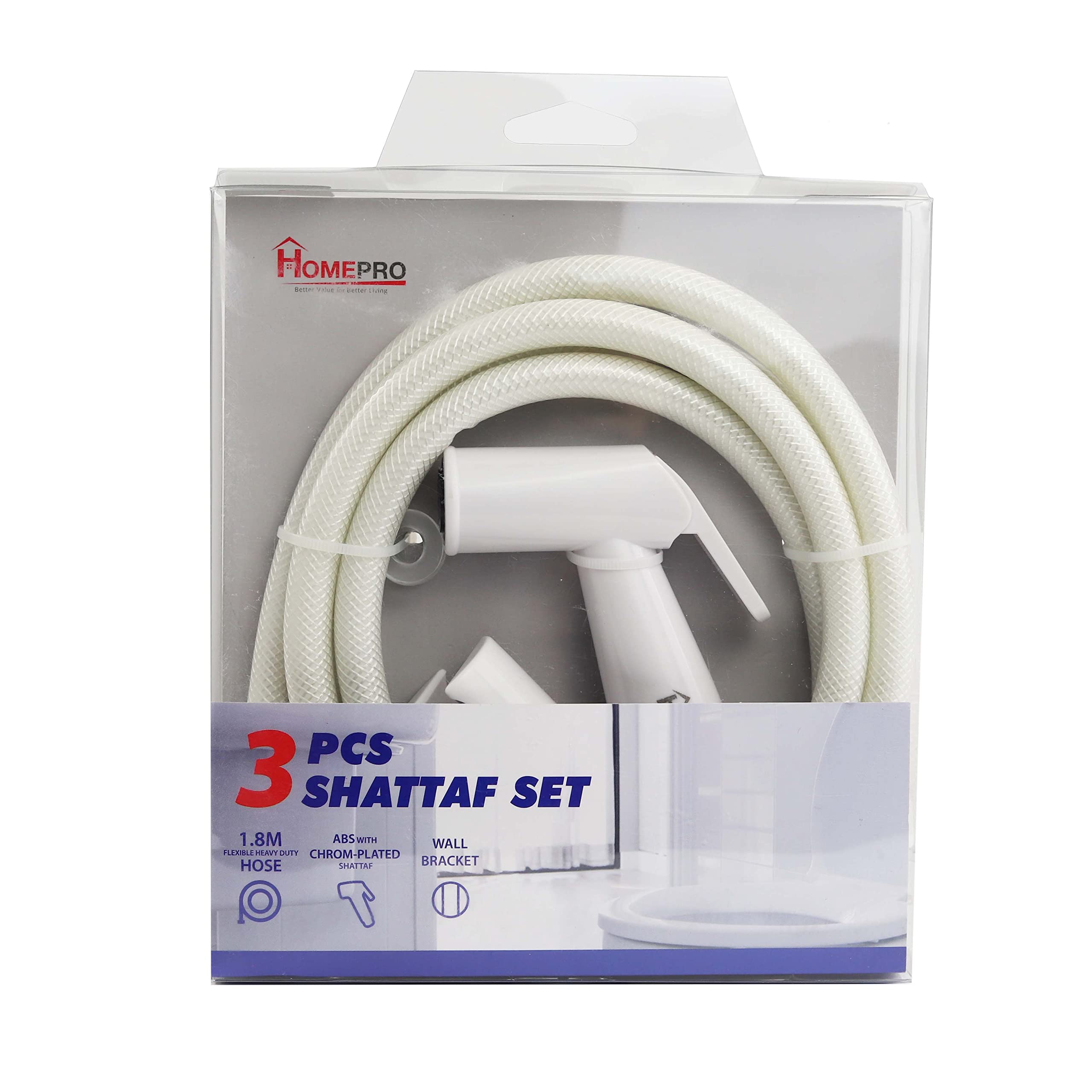 HOMEPRO Better Value for Better Living Bidet Sprayer Shattaf head Toilet Sprayer Shattaf Handheld Bidet Rinse Spray Spray Head -Only Sprayer Head (White)