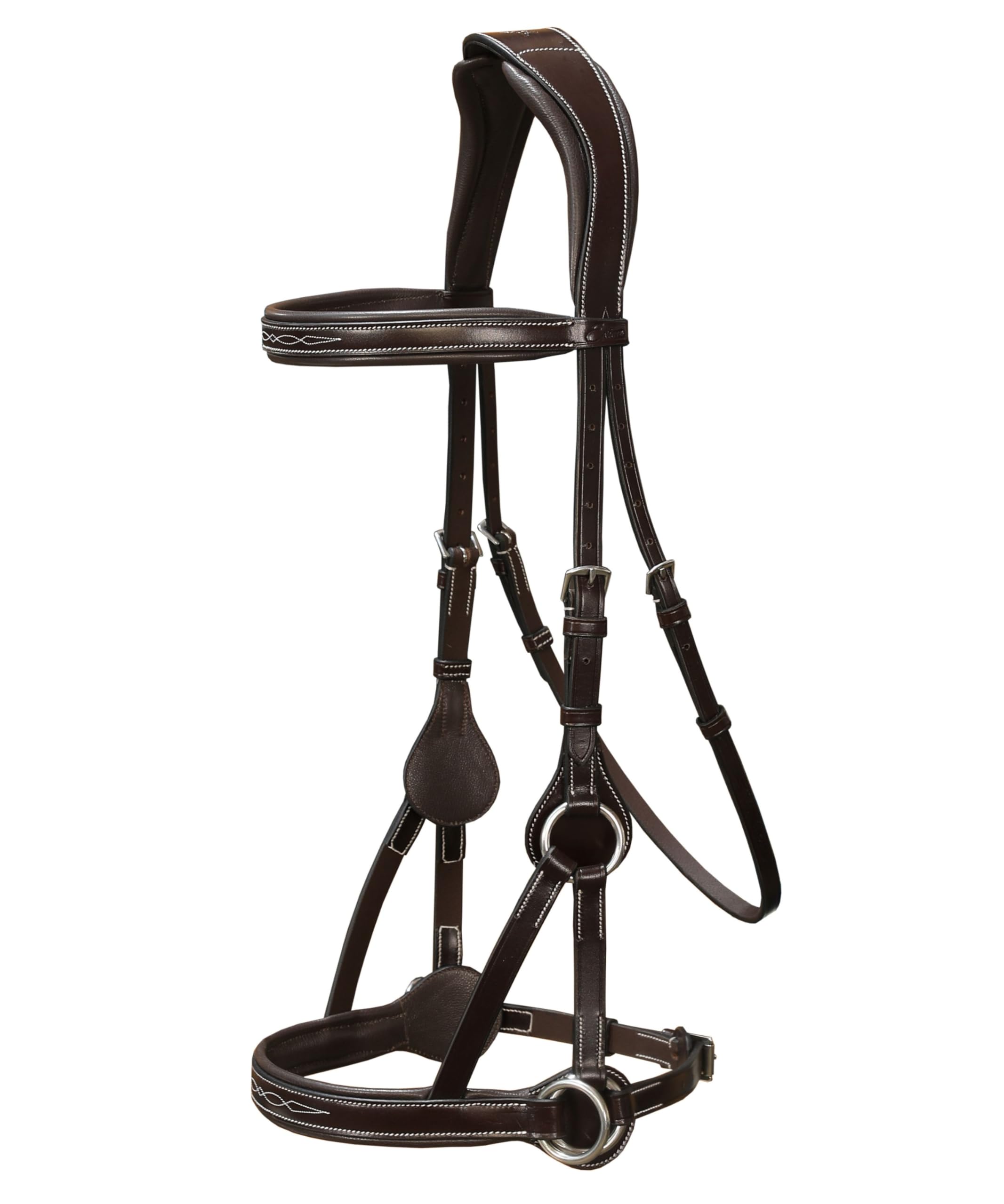Exion 'Astra' Sidepull Bridle with Rubber Reins (Havana, Cob)