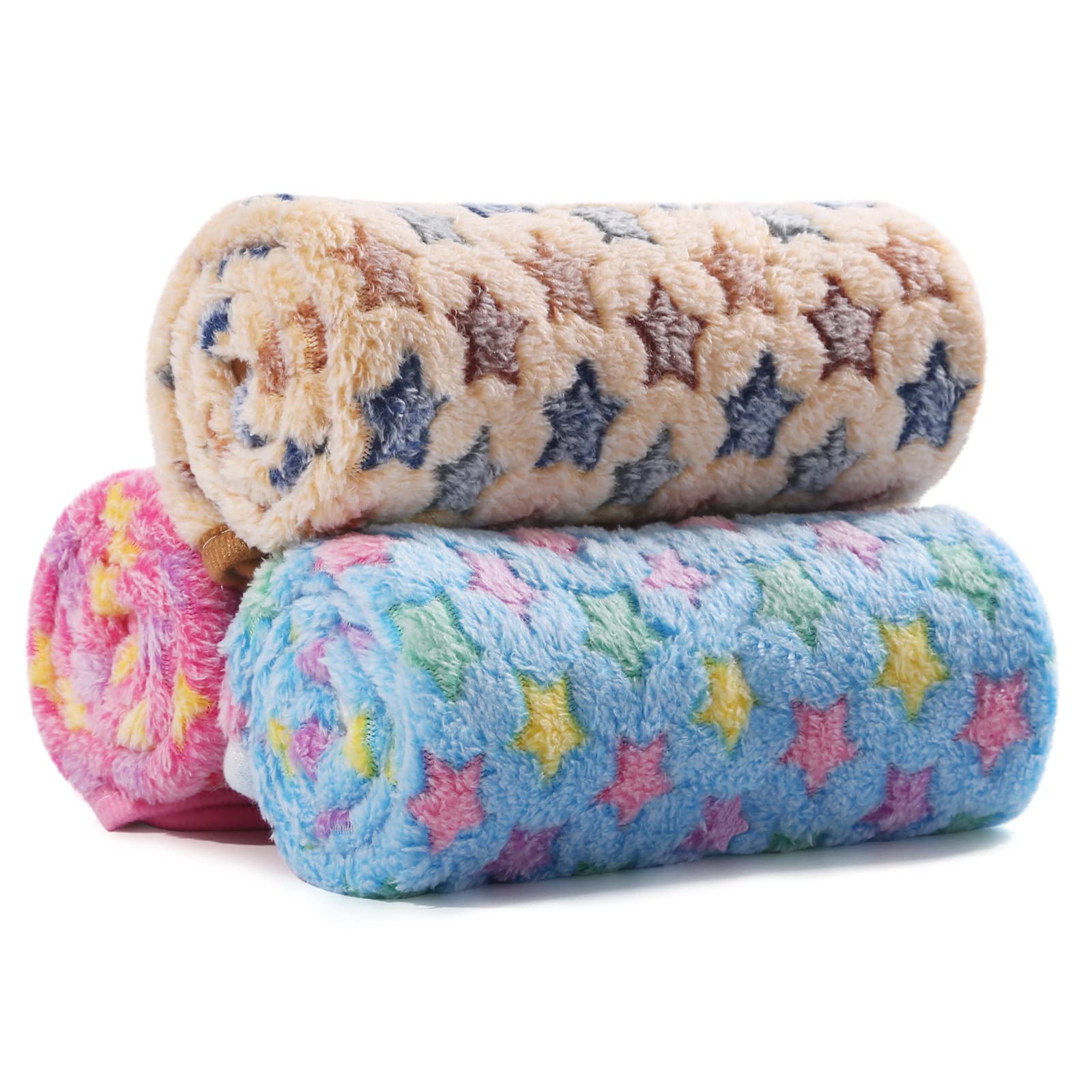 Demigeat Hundedecke Katzendecke Flauschig Waschbar für Kleine Mittlere Hunde und Katzen, 3er-Pack Weich Kuscheldecke Hund Katze für Frühling und Sommer, Haustier Hasendecke für Bett Transportbox