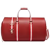 Leather Garment Bags for Travel&comma; Convertible Carry on Garment Duffel Bag for Women&comma; 2 in 1 Waterproof Foldable Travel Suit Bag with Shoulder Strap Weekender Bag with Shoe Pouch&comma; Red