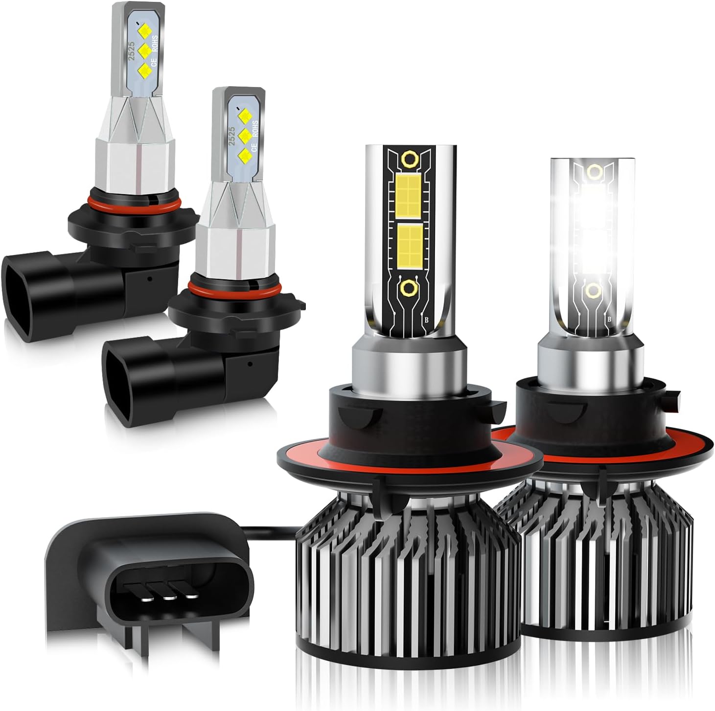 Fit For Ford F150 F250 F350 (2004-2014) Light Bulbs, 9008 Bulbs and 9145 Fog Light Bulbs, 600% Brightness 24000LM Super Bright, Plug and Play, Pack of 4