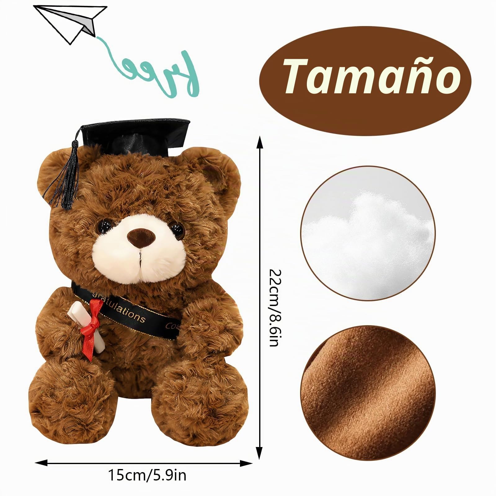 Forhome Osito de Peluche Graduación, Regalo de Bachiller Aprobado,Regalo de Bachiller, Examen Aprobado (B)