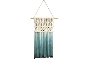 Ombre Handmade Boho Macrame Wall Art: Tranquil Teal Tapestry