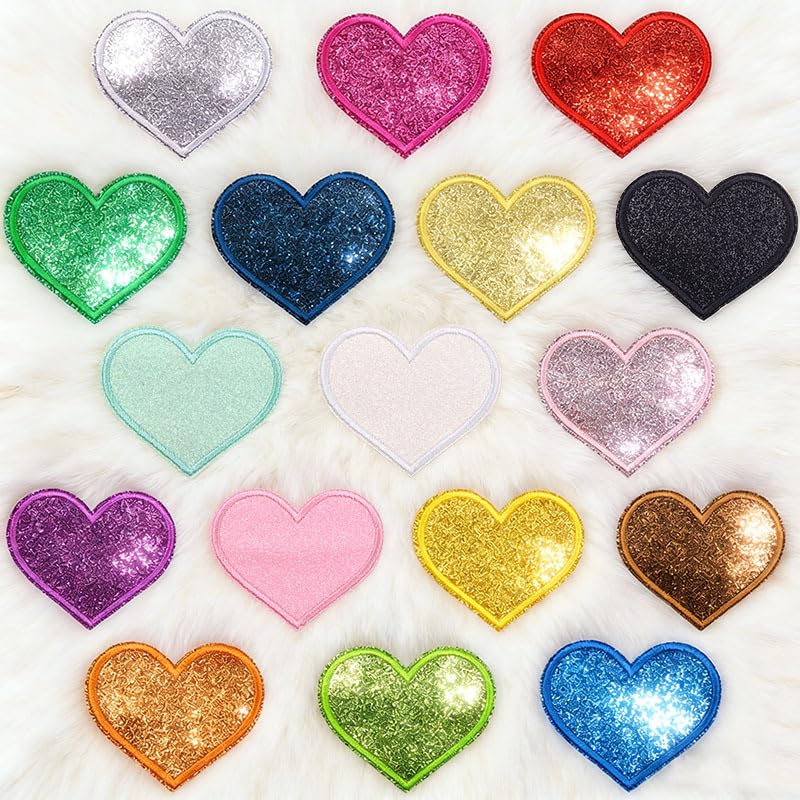 34 Pcs Iron On Heart Patches, 1.3" Small Embroidered Appliques for Clothes - image 3