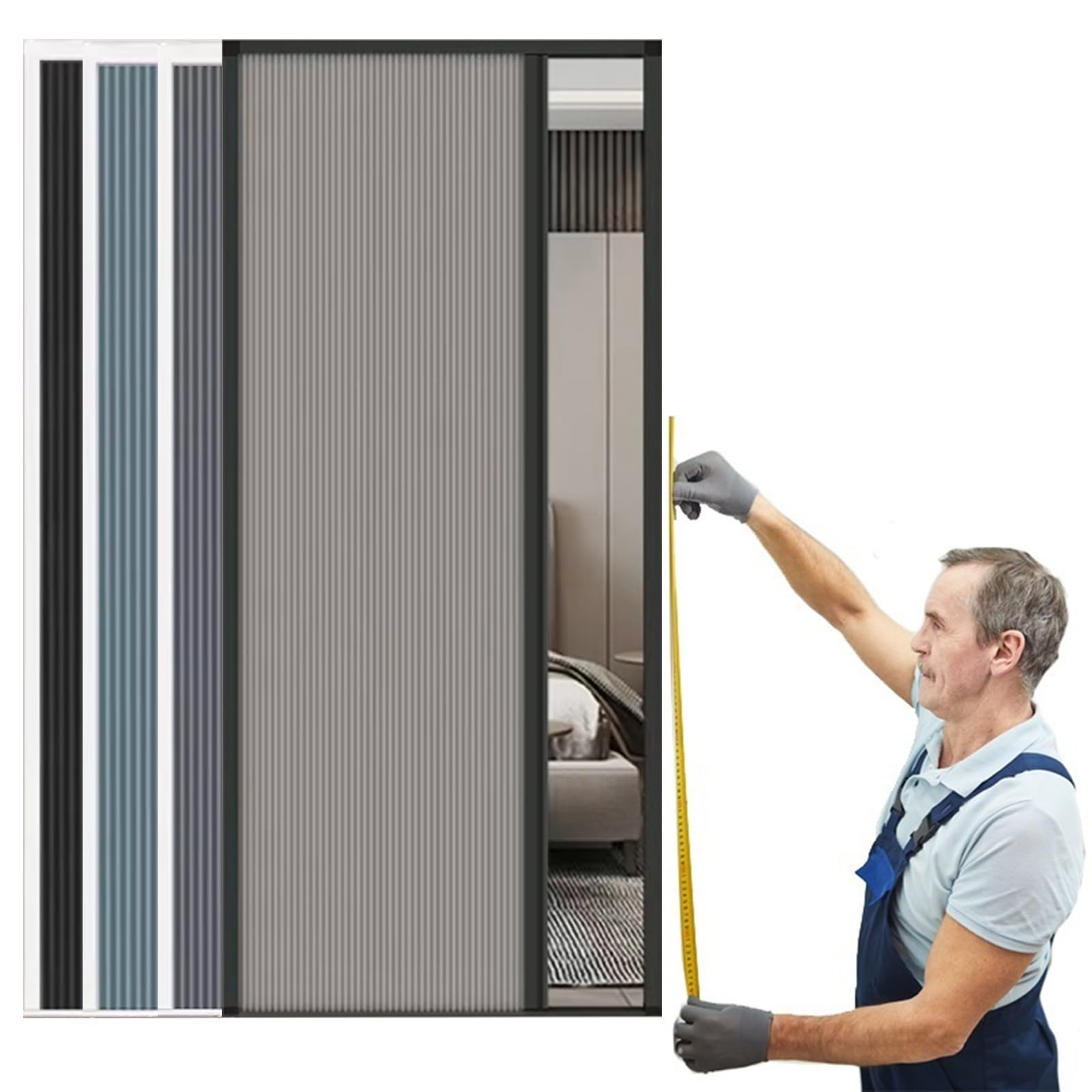 Accordion Doors Interior Honeycomb Folding Door, Custom Concertina Door for Kitchen/Bathroom/Bedroom/Balcony, No Drill Room Divider Sliding Door