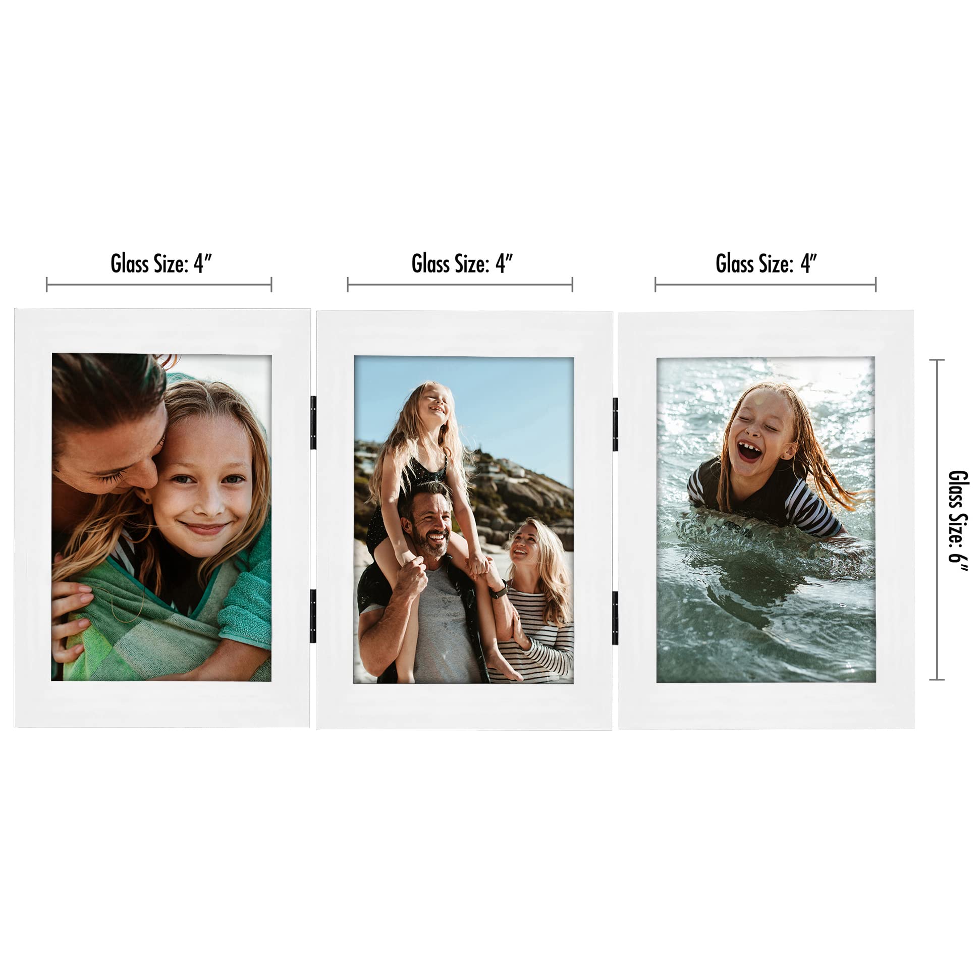 Snapklik.com : Americanflat Hinged 3 Picture Frame 4x6