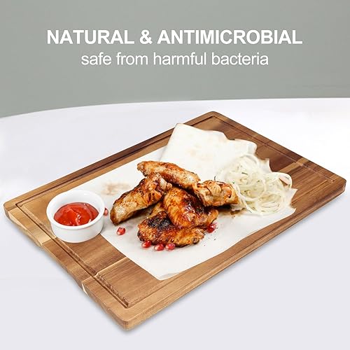 Miniatura 6 de Tablas de cortar de madera de acacia para cocina Rectángulo Grandes Tablas de charcutería La mejor tabla de cortar de madera Bloque de carnicero