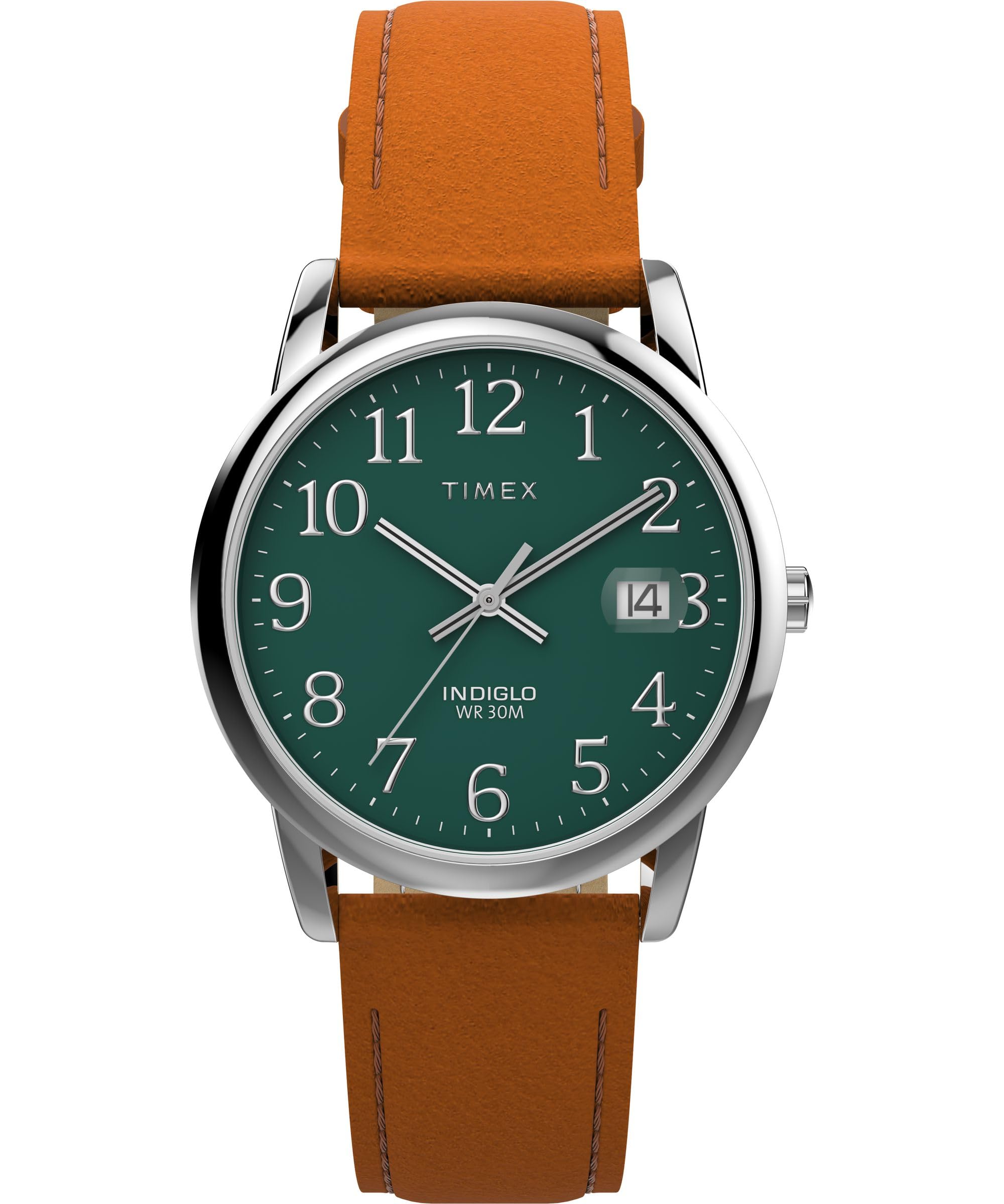 Timex Men's Easy Reader Watch 35mm Brown/Silver-Tone/Green/35mm