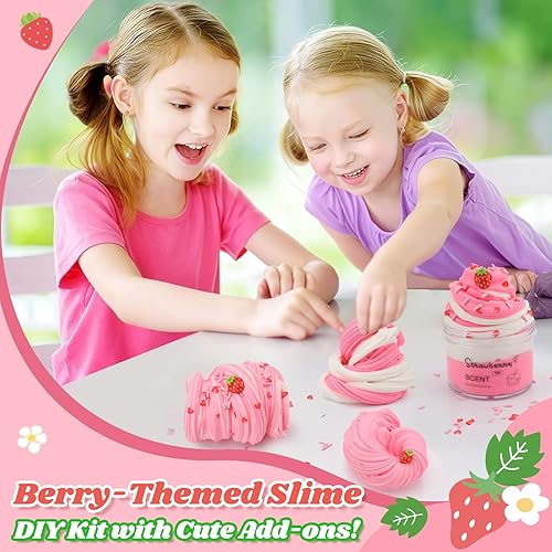 Miniatura 5 de Slime de mantequilla de fresa, 7 onzas, kit de limo perfumado, juguetes lindos para niñas, niños, adolescentes, niñas, regalos de cumpleaños,