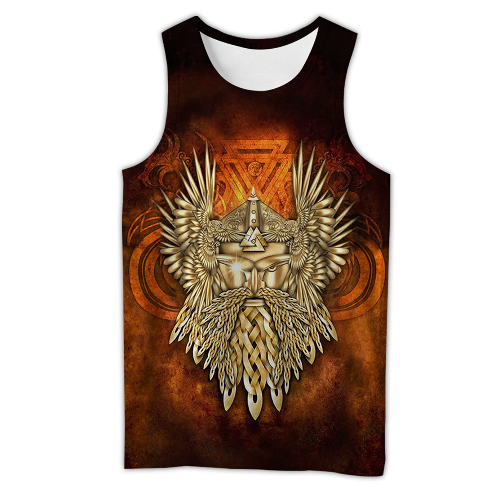 Wavotiq Men's # 11 Tank Top Viking Warrior 3D Print Sleeveless T Shirt Bodybuilding Tank Tops Gym Workout Casual Vest