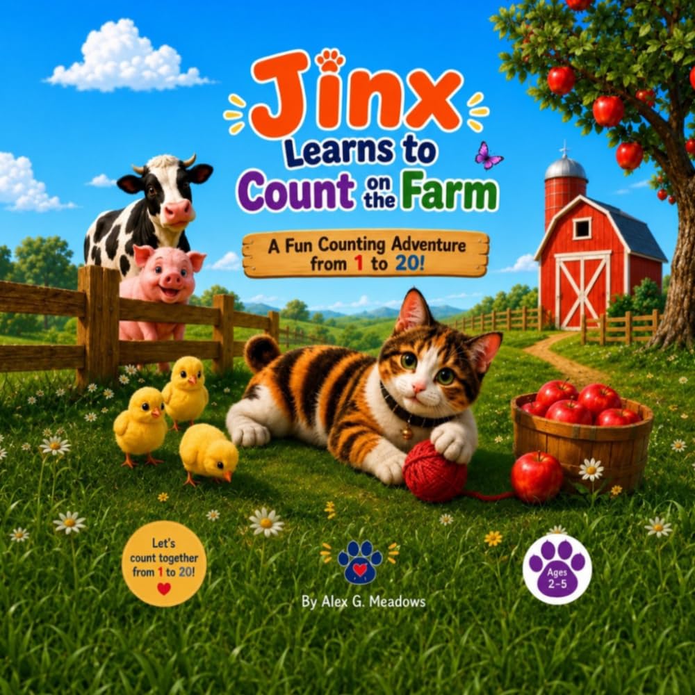 Jinx Learn to Count on the Farm: A Fun Counting Adventure from 1 to 20 (Jinx Early Learning)