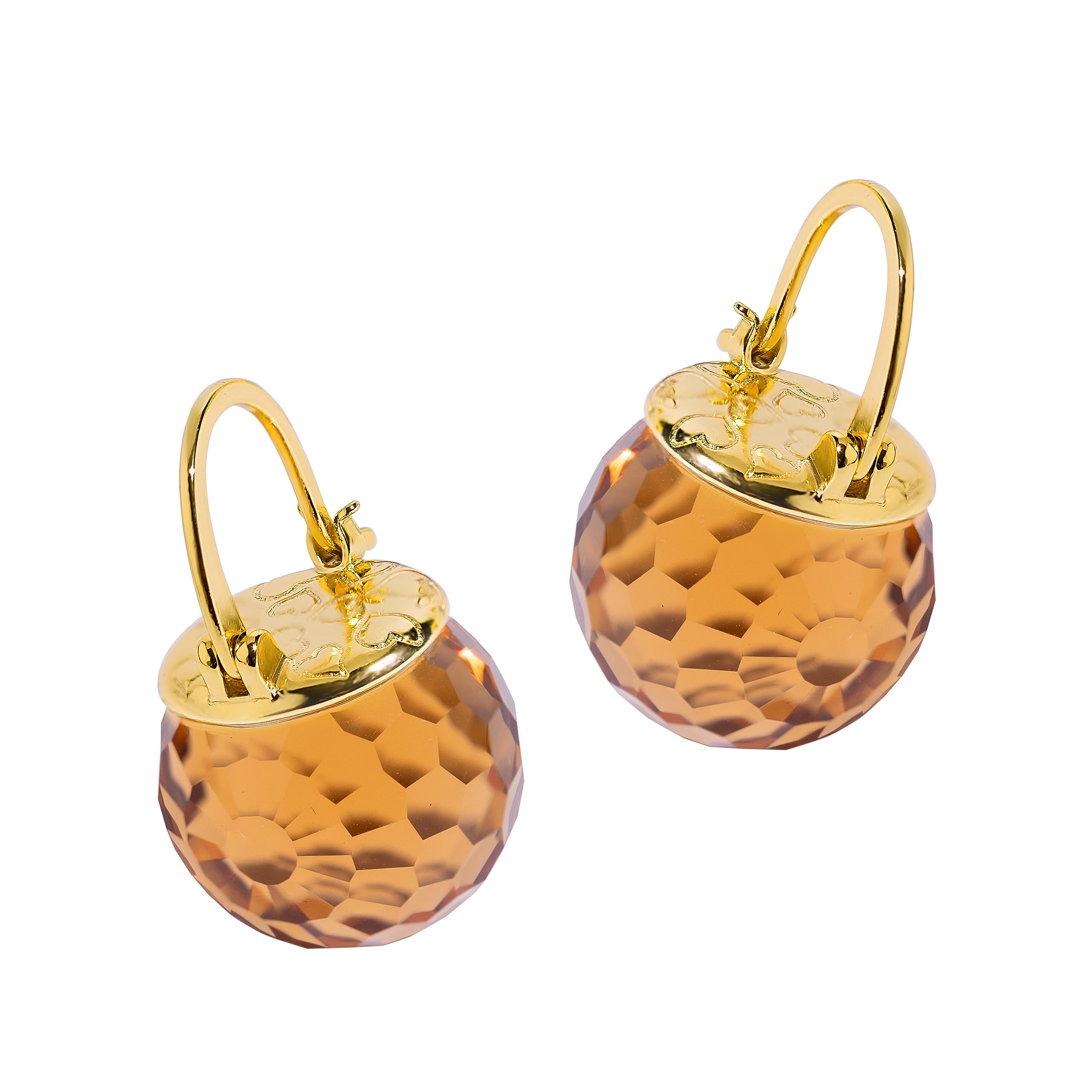 Crystal Earrings for Women, Sparkly Austrian Crystal Disco Ball Earrings, 18K Gold Plated Post Drop Earrings with Colorful Spheres, Hypoallergenic &amp; Lightweight, Ideal Gift for Her
