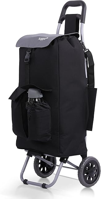 Hoppa Fully Insulated Lightweight 2023 Model 2 Wheeled Large 42Litre Capacity Shopping Trolley Bag 95cm, 2.1kg with Shoulder Strap