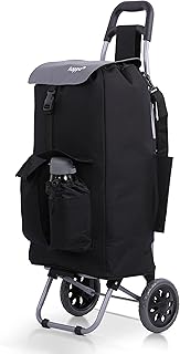 Fully Insulated Lightweight 2024 Model 2 Wheeled Large 42Litre Capacity Shopping Trolley Bag 95cm, 2.1kg with Shoulder Strap