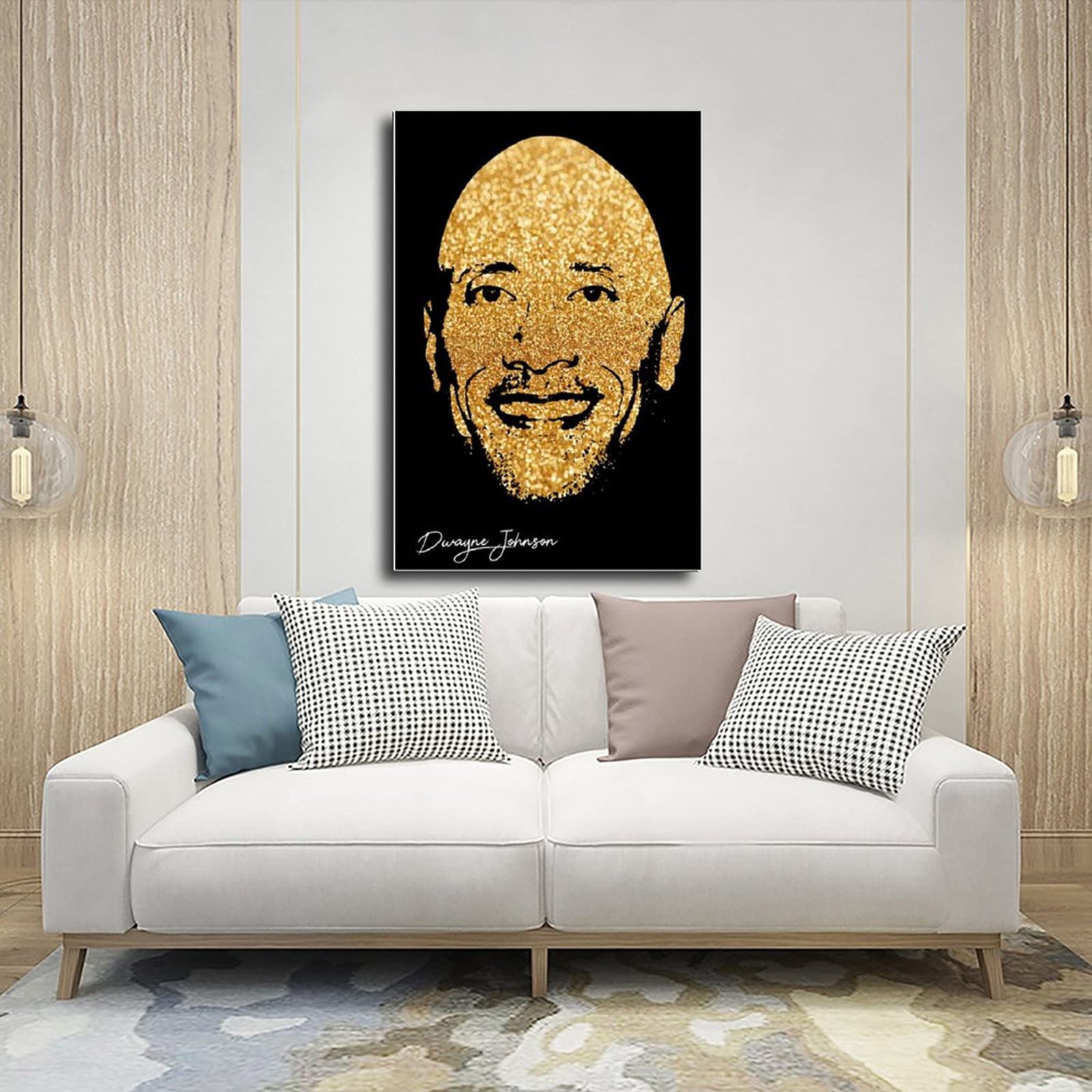WFKLMSL Poster Su Tela The Rock Dwayne Johnson - 2 Stampe Artistiche 40x60 Cm, Decorazione Murale Senza Cornice