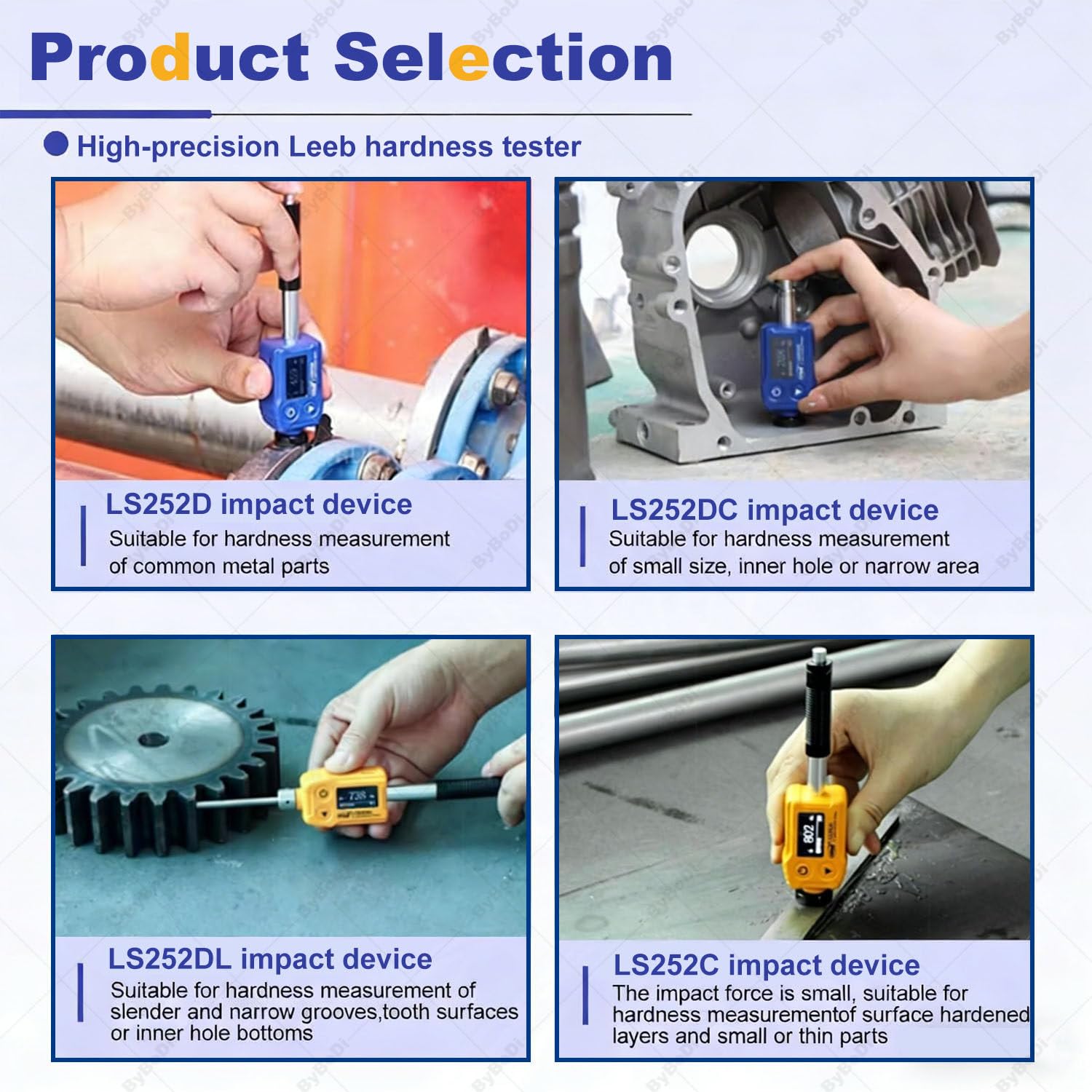 Kit de durómetro Rockwell de Alta precisión para Metales, durómetro portátil Leeb 7 en 1, medición precisa de 360°, tecnología de Doble Bobina, máquina de durómetro portátil Leeb. LS252D