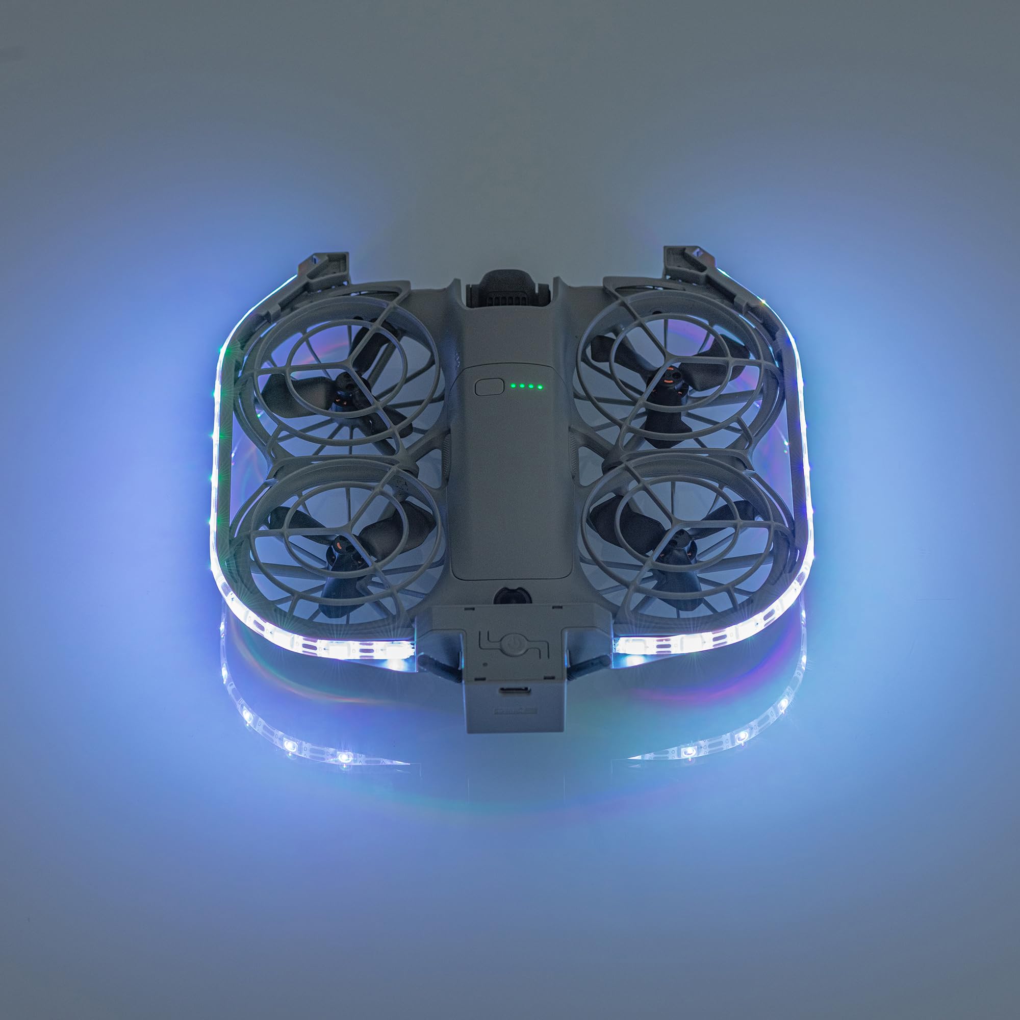 LED-Lichtstreifen Propeller Guard für DJI Neo 2 Zubehör, RGB Mehrfarbige Durchfluss Nacht Flug Licht Fliegende Warnstreifen für DJI Neo 2 Fly More Combo, Typ-C wiederaufladbar, Steady/Flash/Flow-Modi