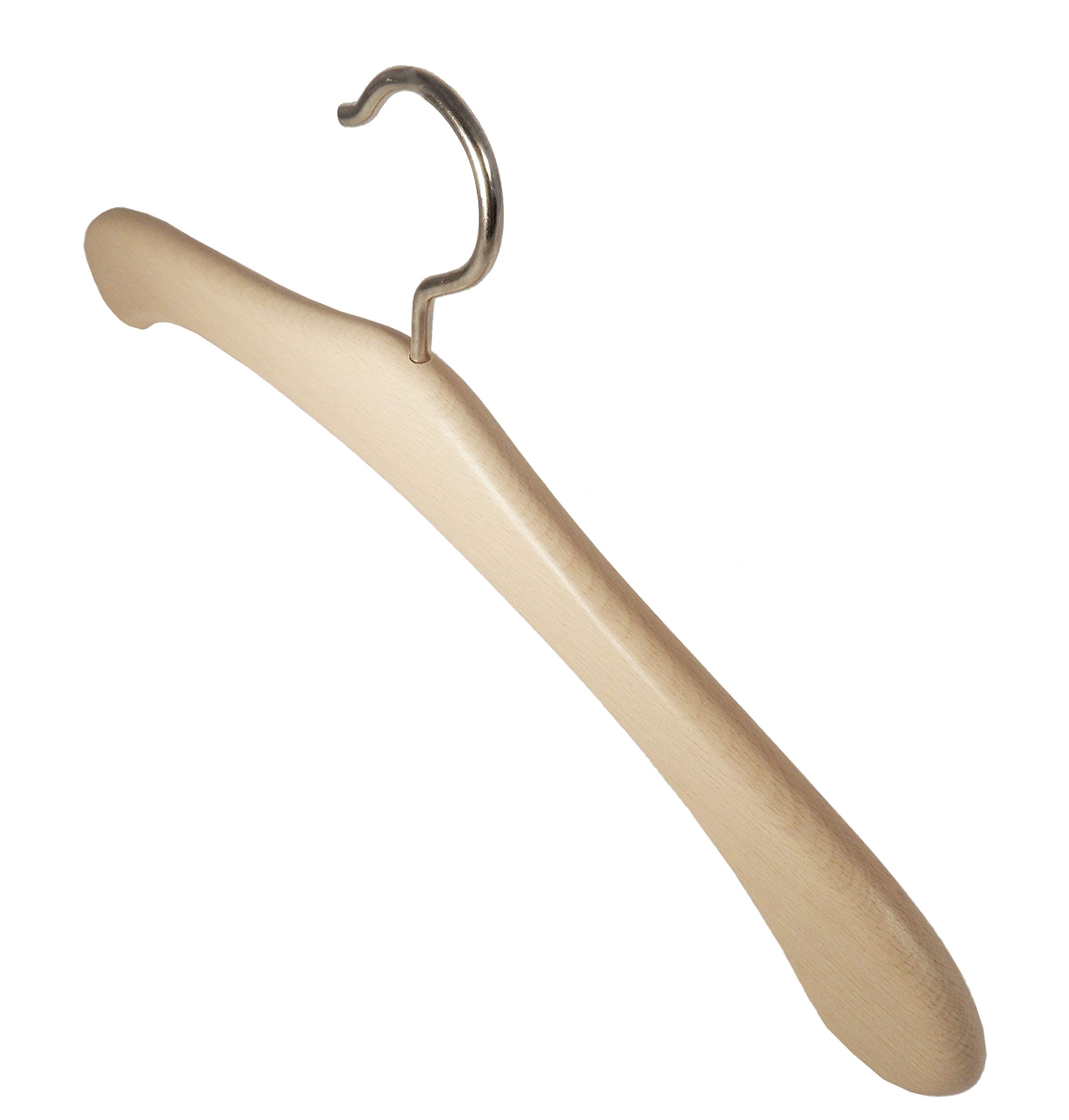 Garderobenbügel aus Vollholz, Rom, Kleiderbügel aus Holz, 45cm, Natur, 5 Stück