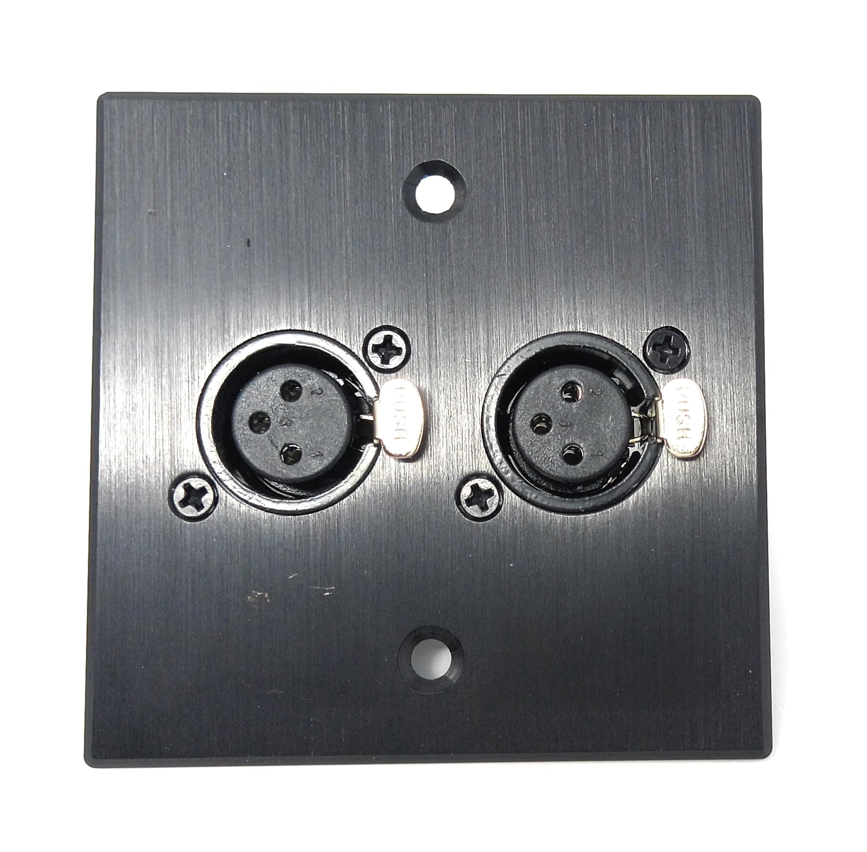 Placa frontal de pared de aluminio cepillado de 3 pines XLR hembra serie D, placa de metal duradera para conexiones de audio, amplificador, micrófono, mezclador y altavoz