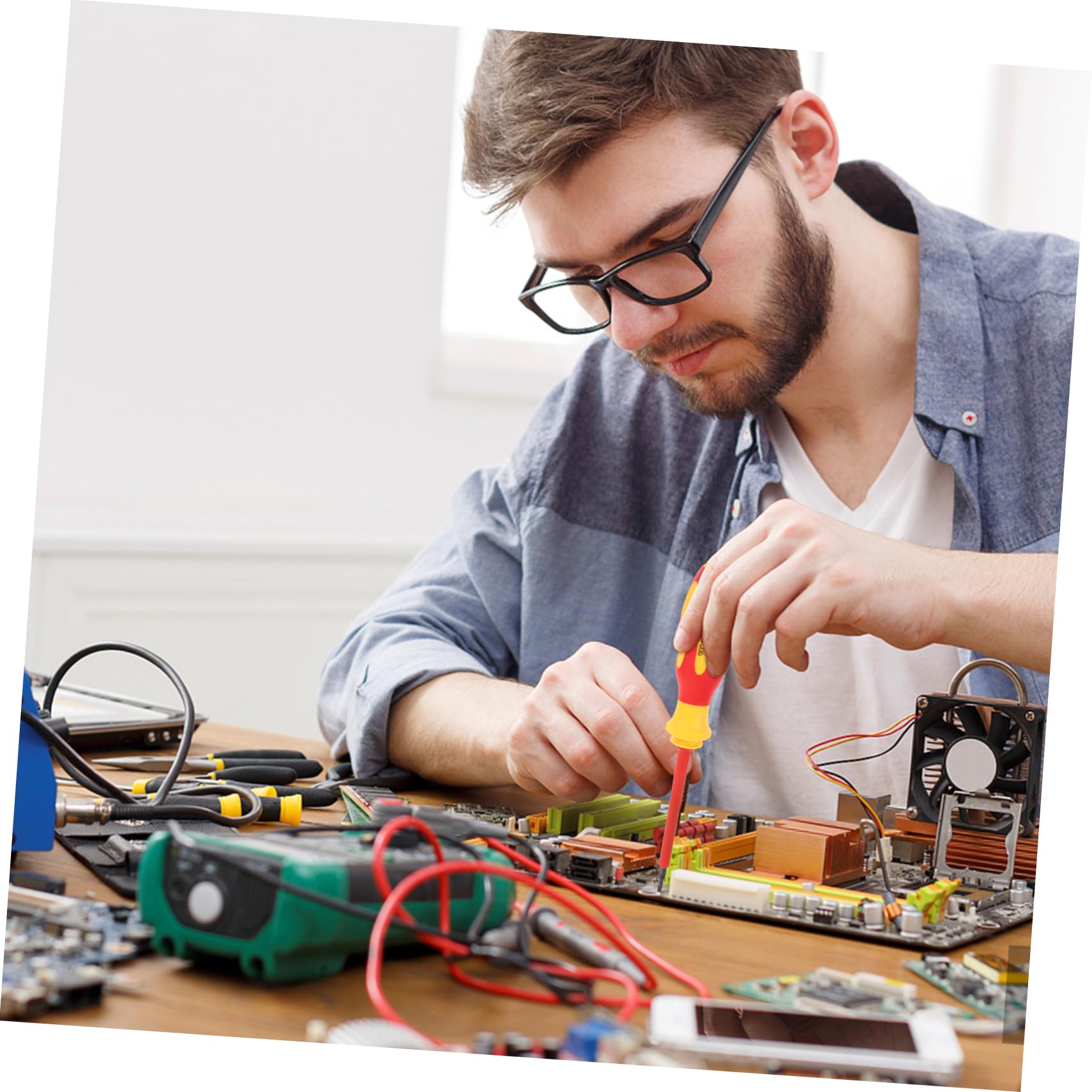 HOMSFOU 4juegos Conjunto De Destornilladores Aislados Herramientas Eléctricas De Bricolaje Para Reparaciones y Mantenimiento Doméstico Kit Completo De Destornilladores De Precisión