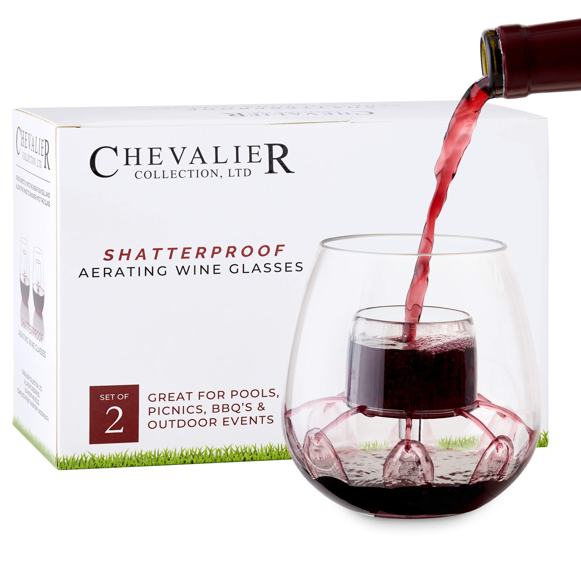 Buy Shatterproof Aerating Wine Glasses by Chevalier Collection (Set of