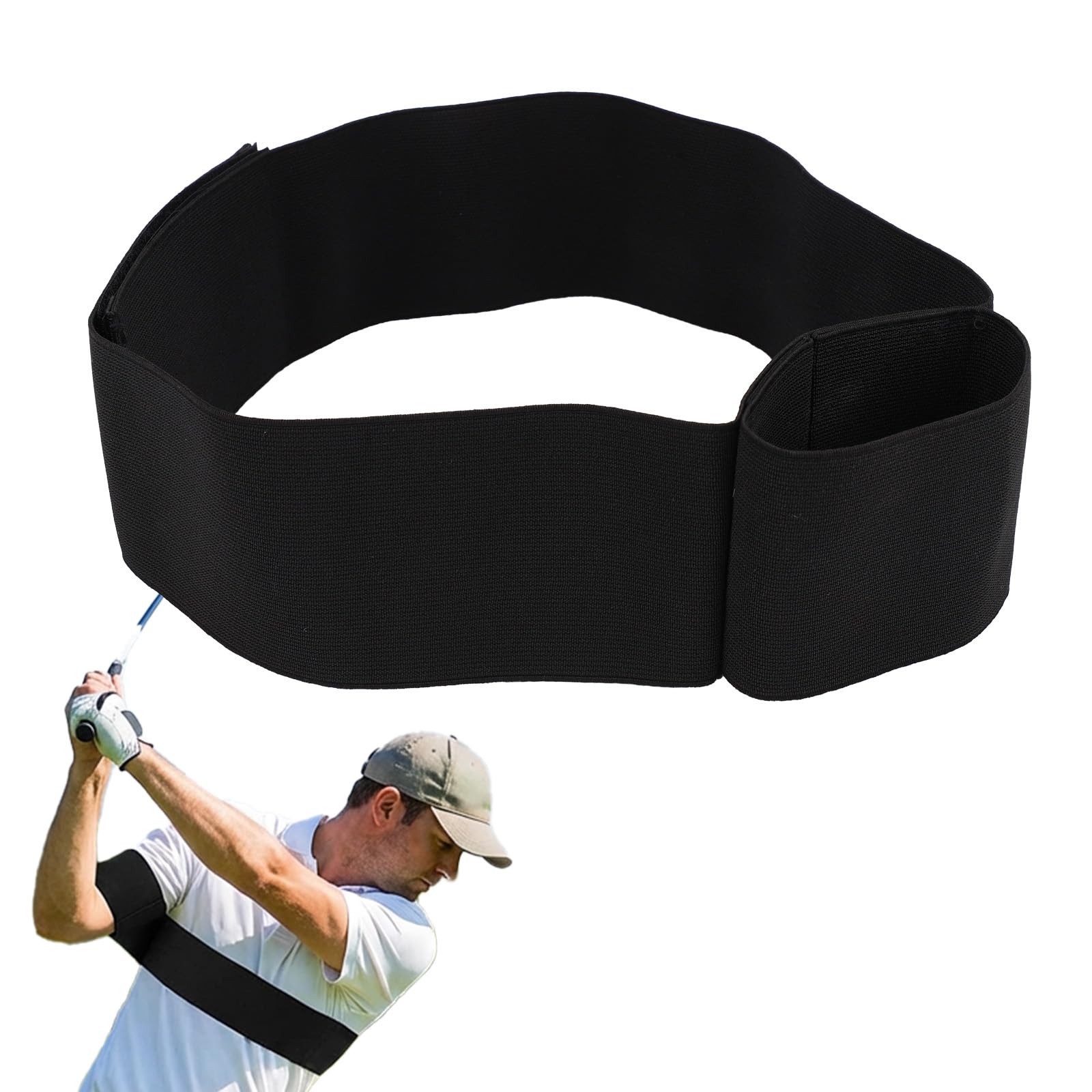 Swing Golf Trainer Brazo Flexible Corrección Postura Plano Swing Principiantes Hombres Mujeres Negro